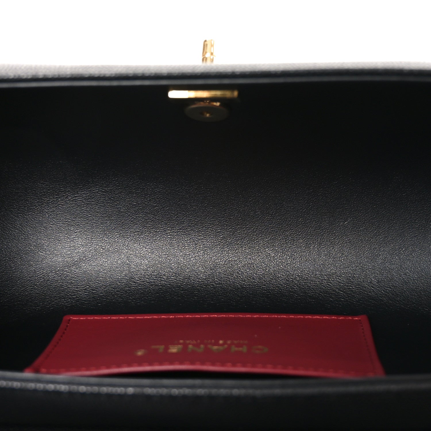 Shiny Caviar Preppy Coco Small Bowling Bag Black