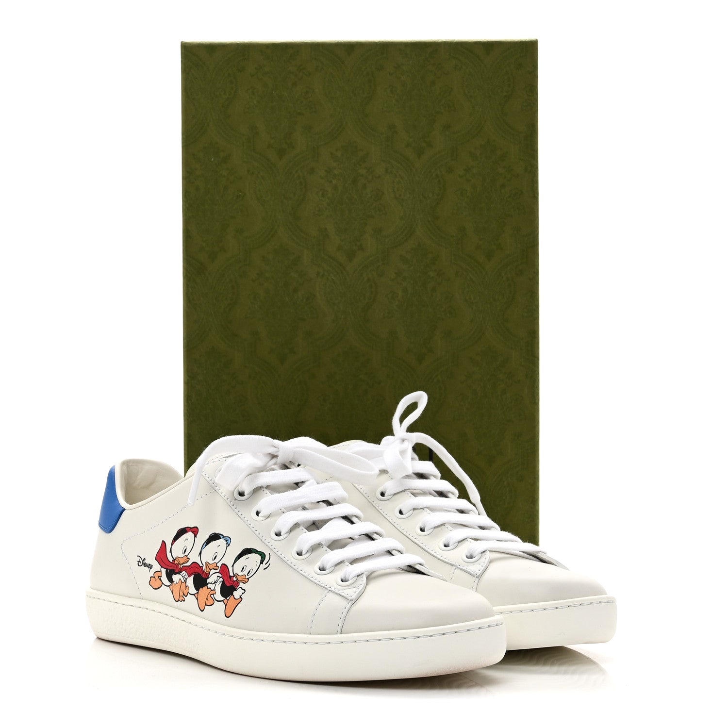 X DISNEY Calfskin Miro Soft Donald Duck Womens Ace Sneakers 37 White Bright Splash