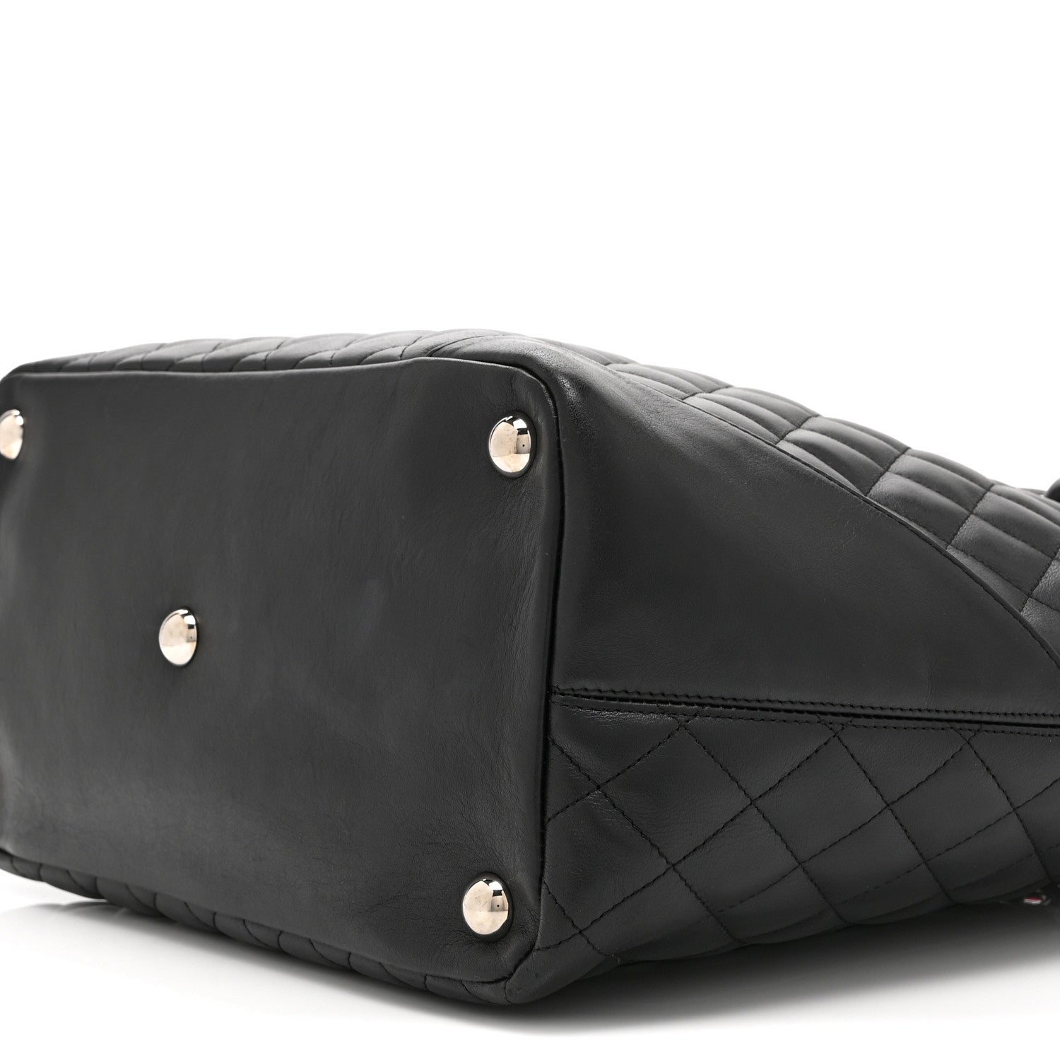 Calfskin Quilted Large Cambon Tote Black