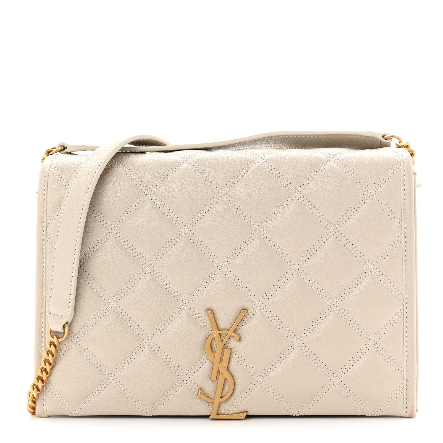 Lambskin Quilted Mini Becky Chain Bag Crema Soft