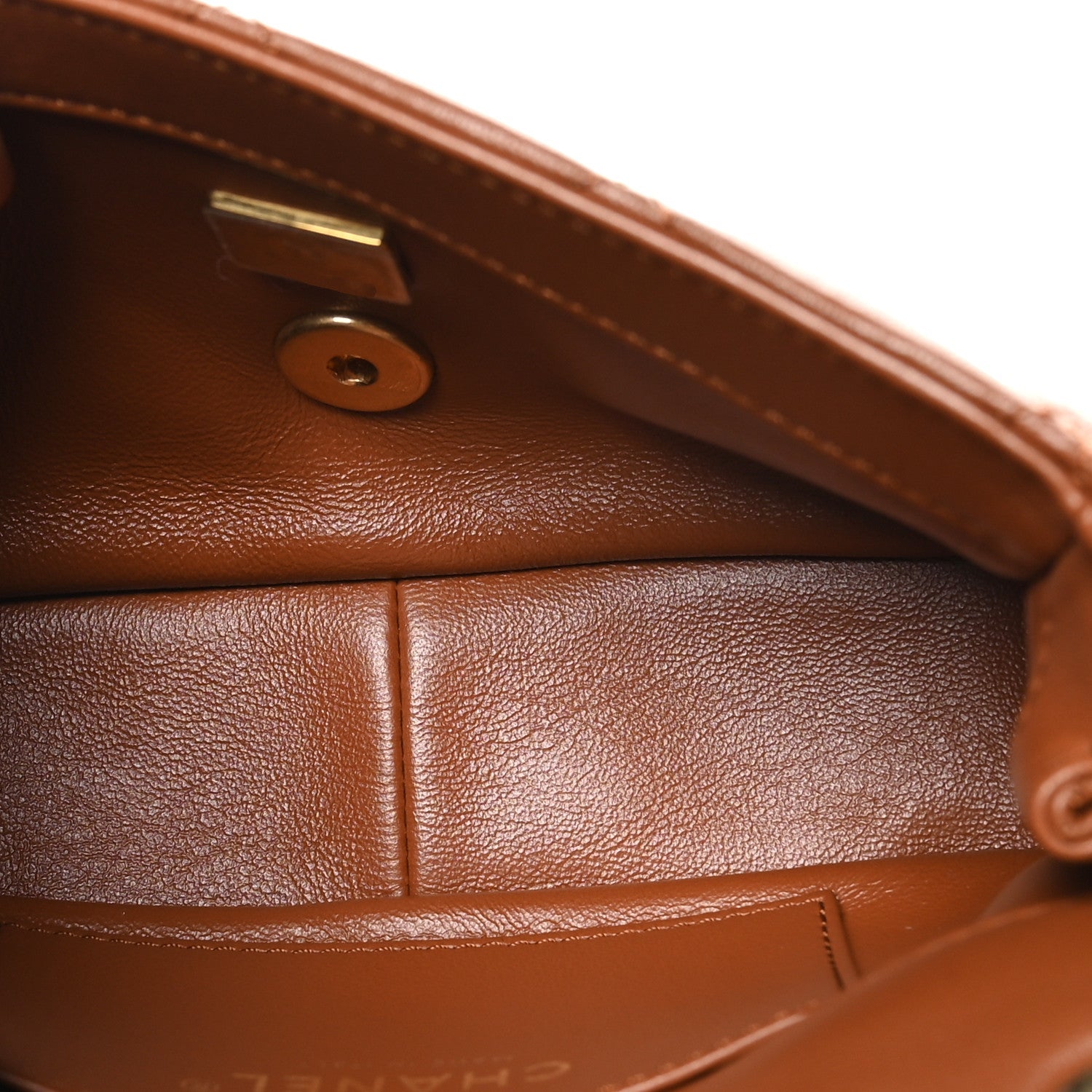Lambskin Wenge Quilted Mini Fashion Wood Square Flap Light Brown