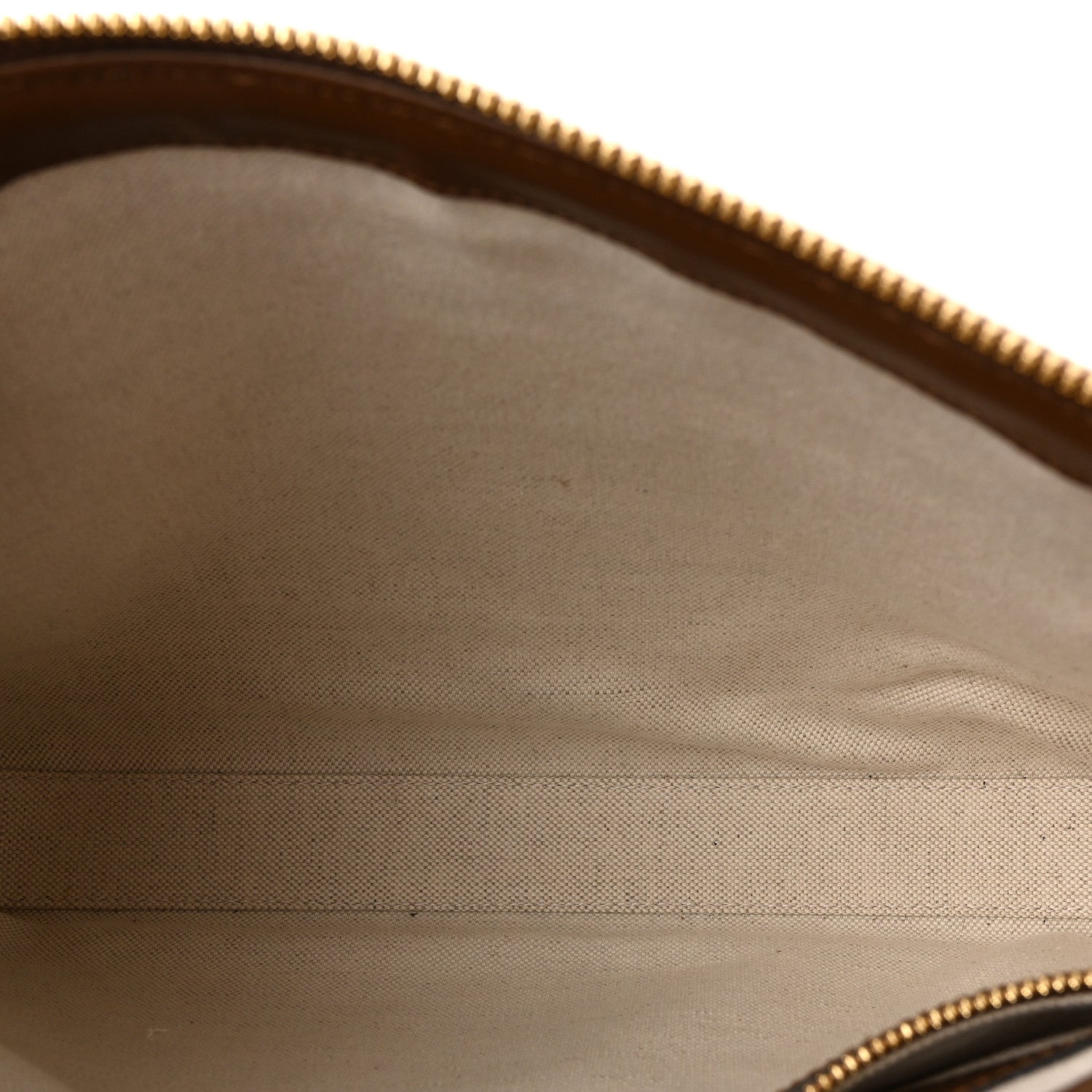 GG Supreme Monogram Azalea Calfskin Retro Interlocking G Wristlet Messenger Bag Beige Ebony Brown Sugar