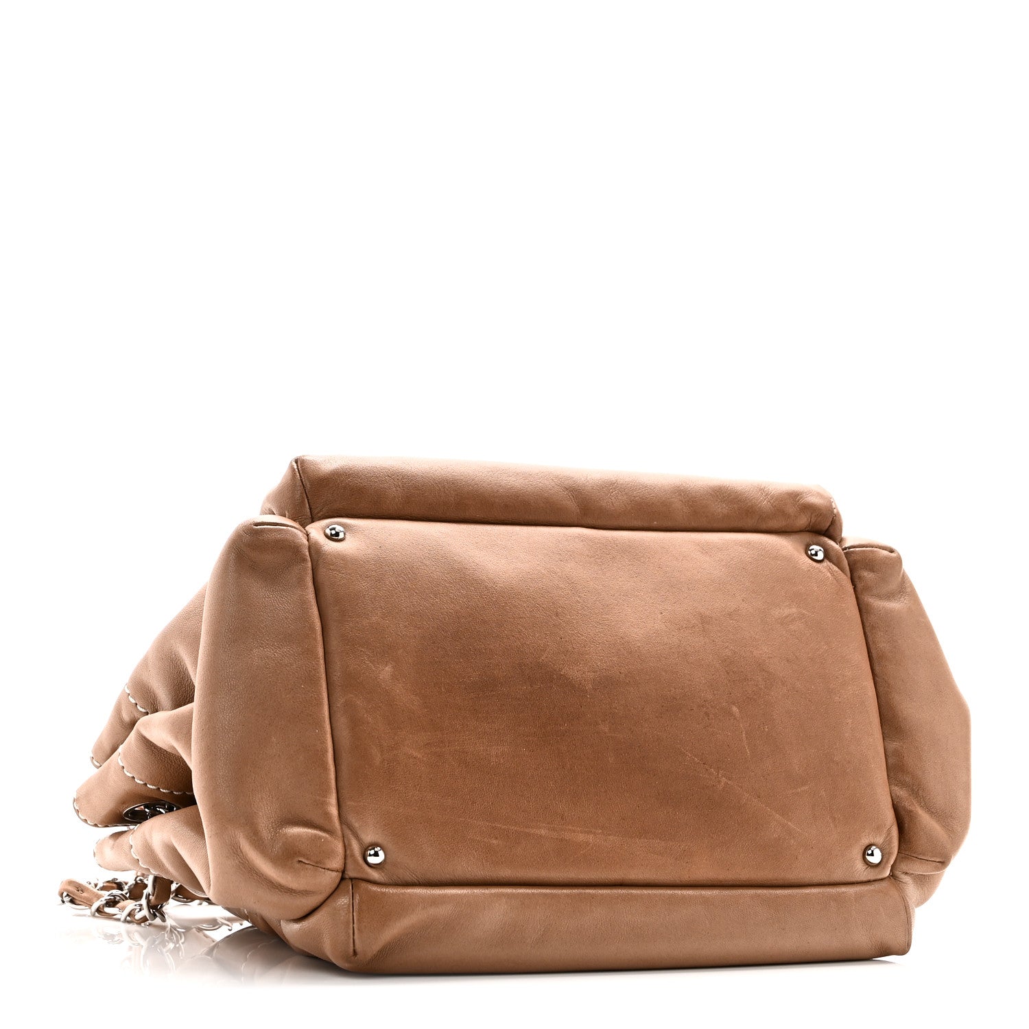 Lambskin Lax Accordion Hobo Brown