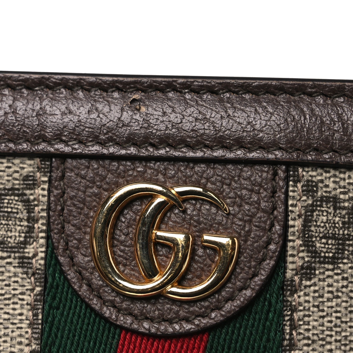 GG Supreme Monogram Web Ophidia Pouch Brown