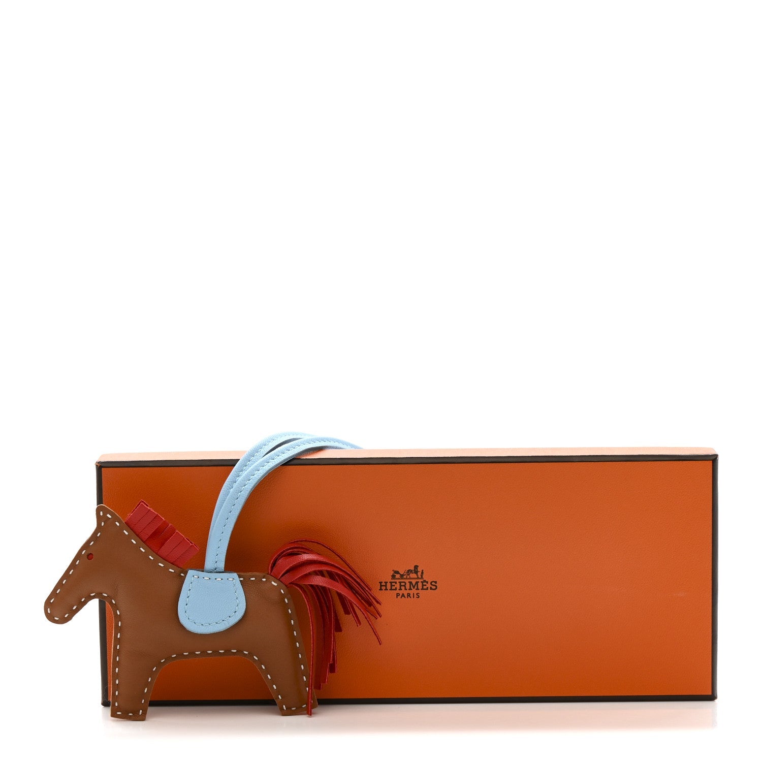 Milo Lambskin Grigri Rodeo Horse Bag Charm PM Gold Rouge Indien Celeste