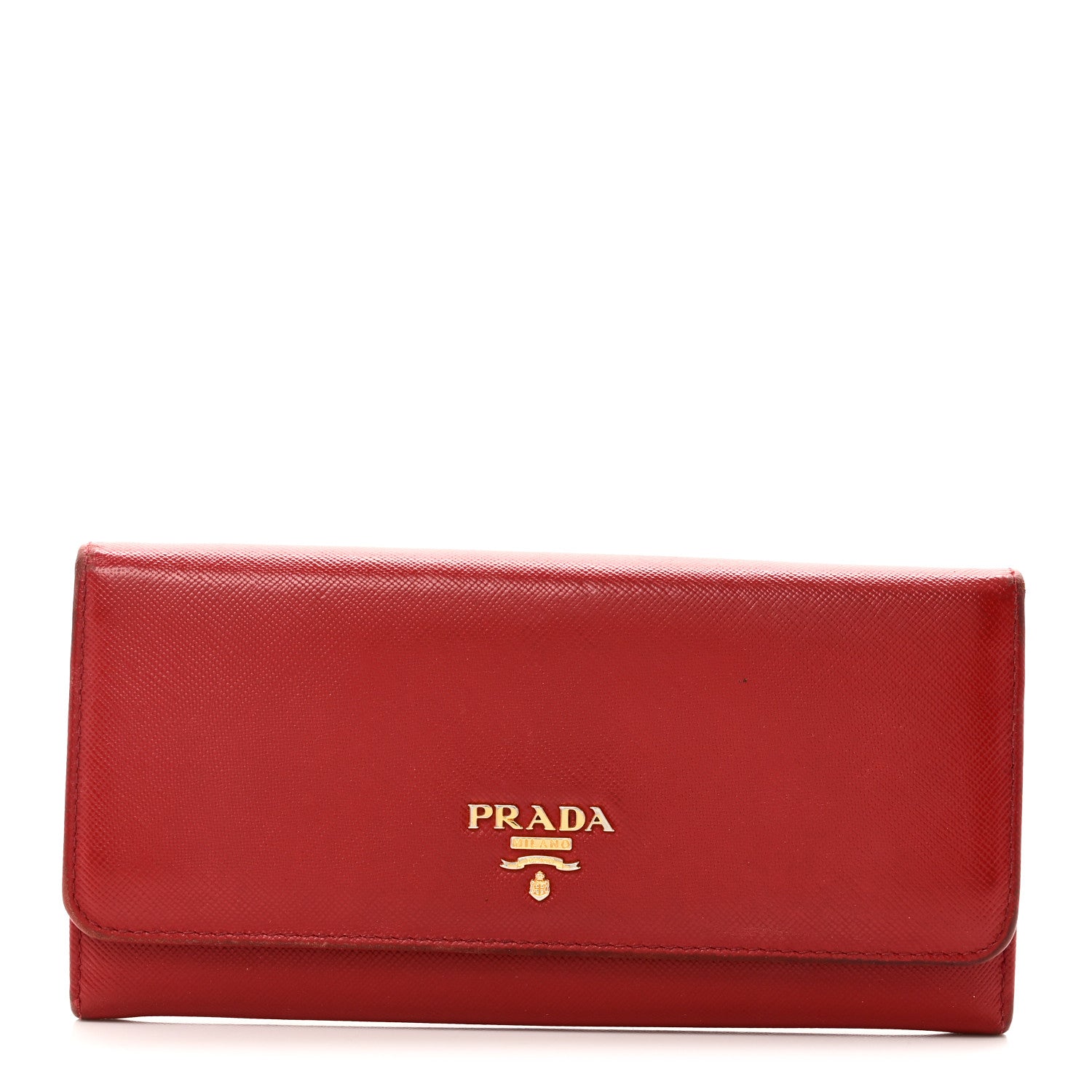 Saffiano Metal Continental Flap Wallet Fuoco