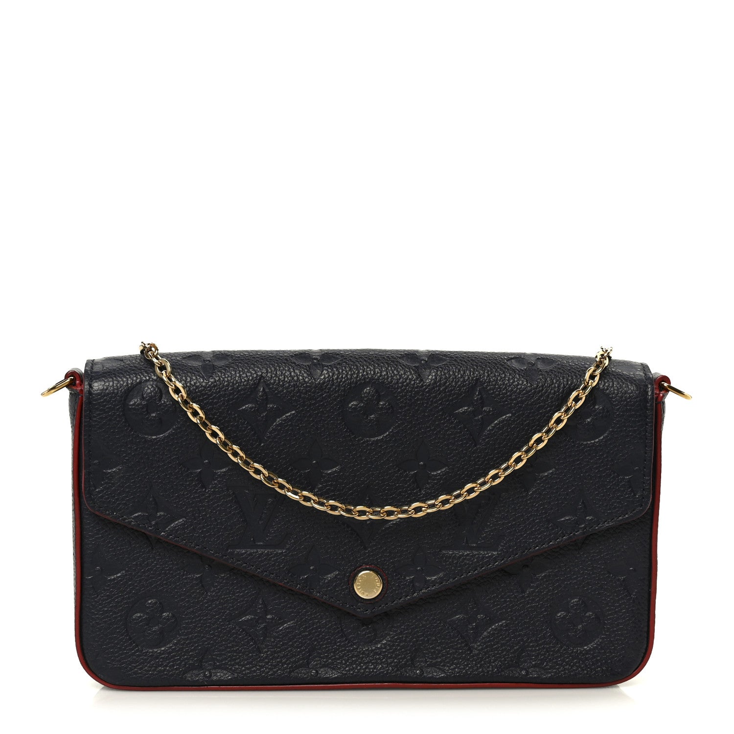 Empreinte Pochette Felicie Chain Wallet Marine Rouge