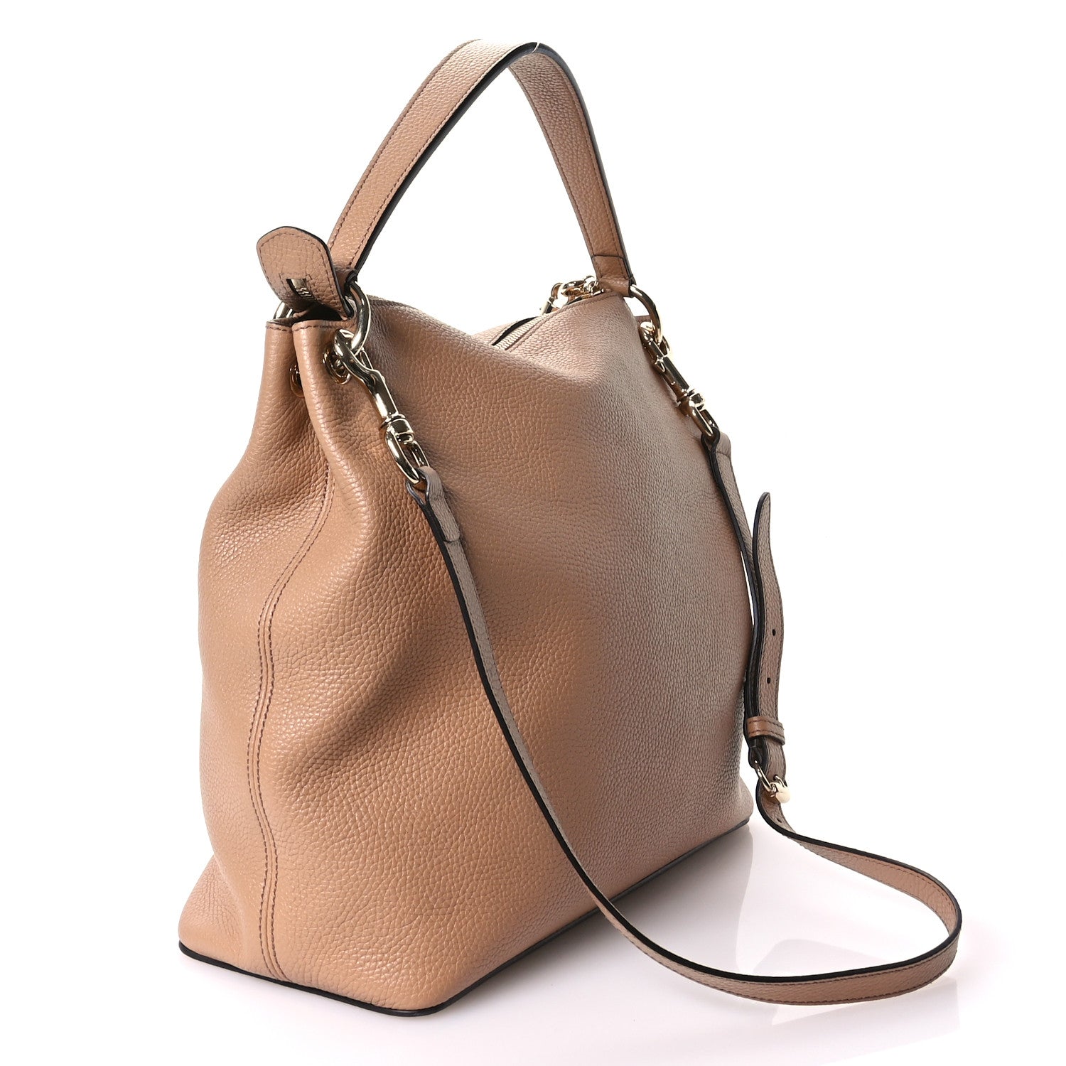 Pebbled Calfskin Large Soho Hobo Camelia