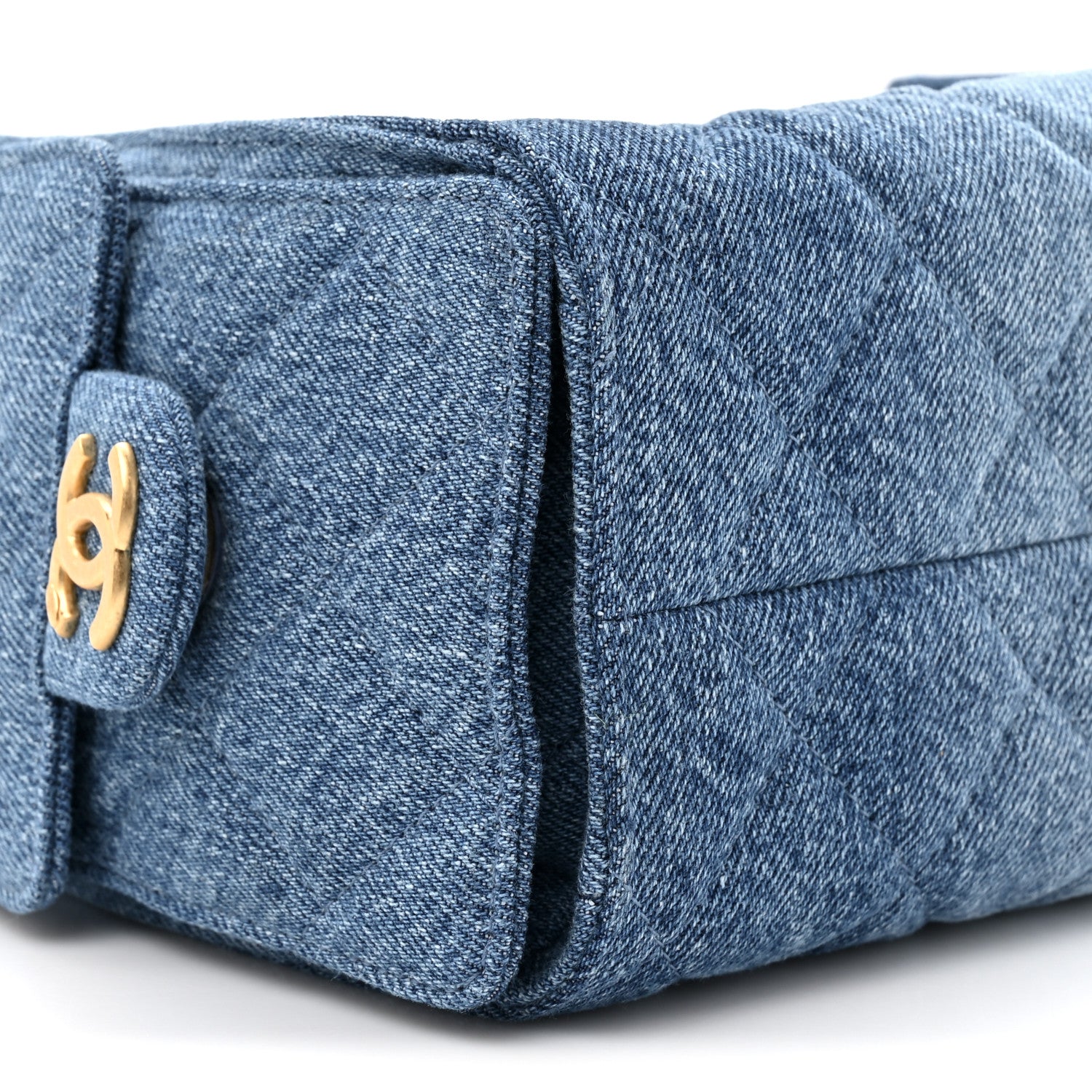 Washed Denim Quilted Mini Chanel 25 Handbag Blue