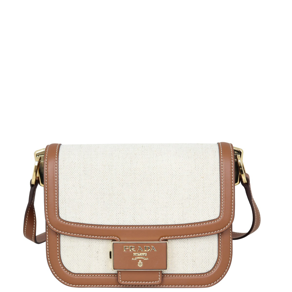 Prada Emblème Logo Plaque Shoulder Bag