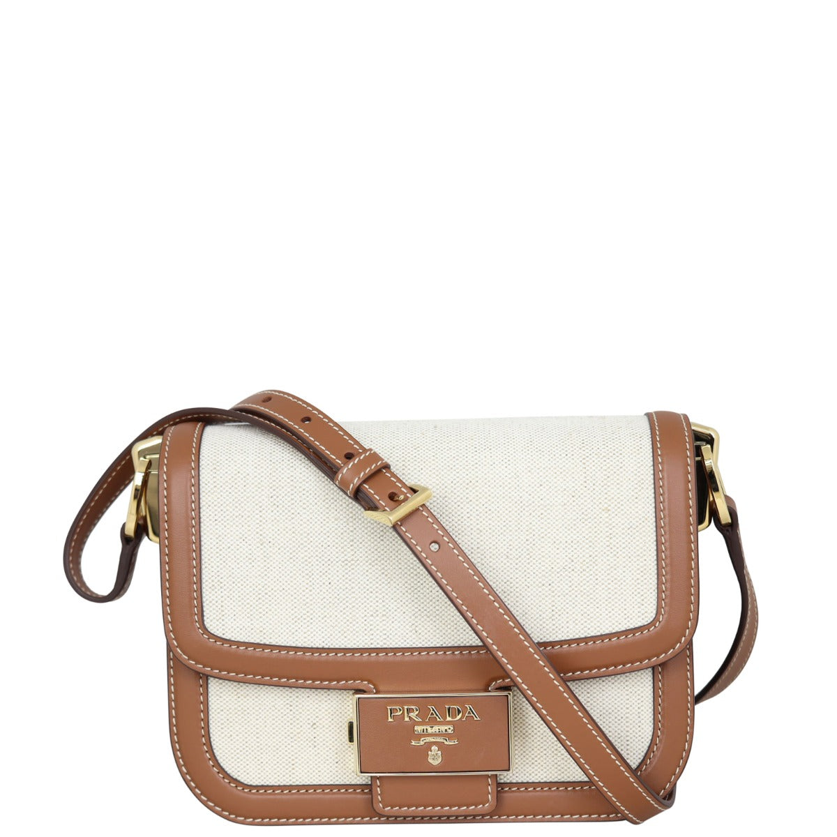 Prada Emblème Logo Plaque Shoulder Bag