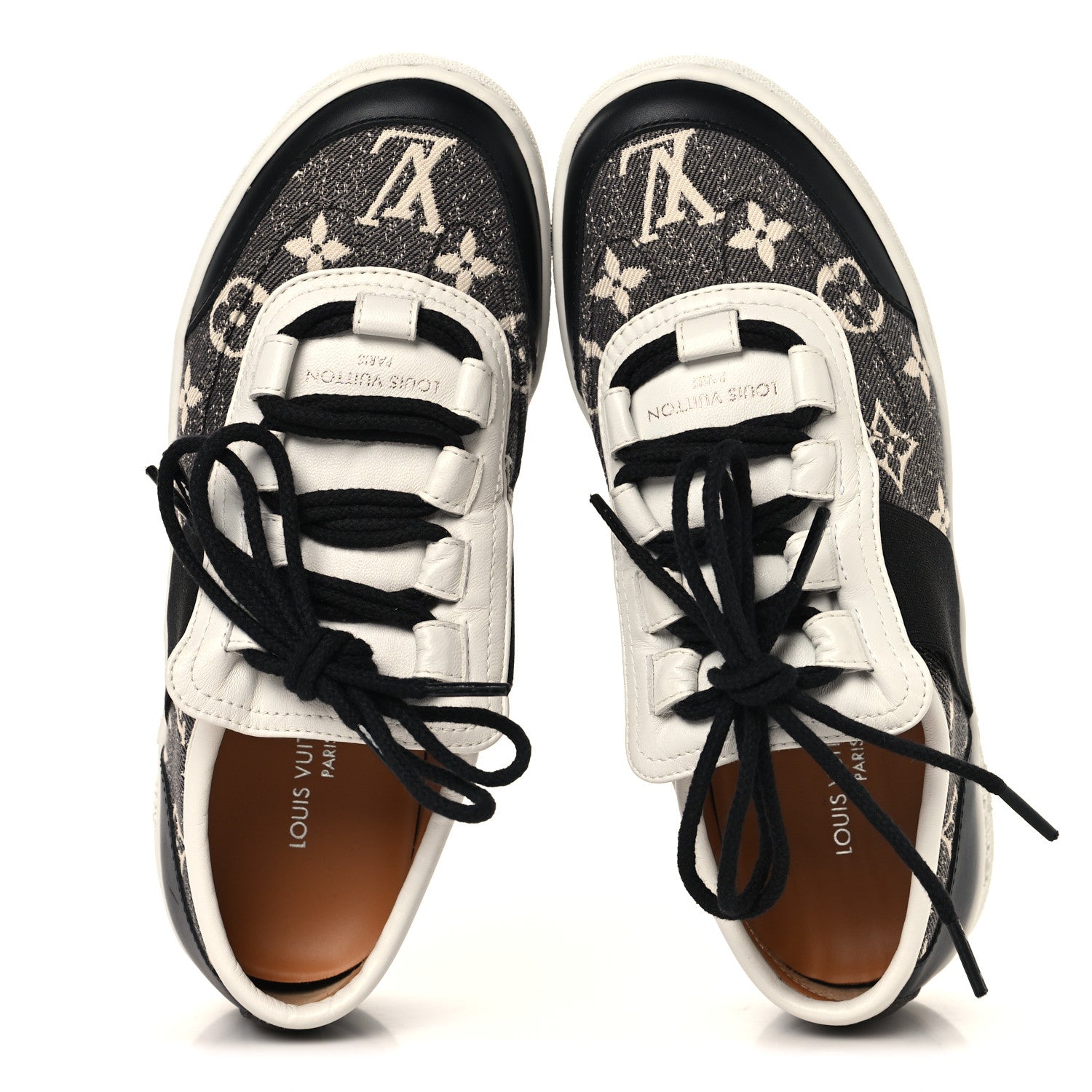 Denim Monogram Lous Sneakers 37 Gray