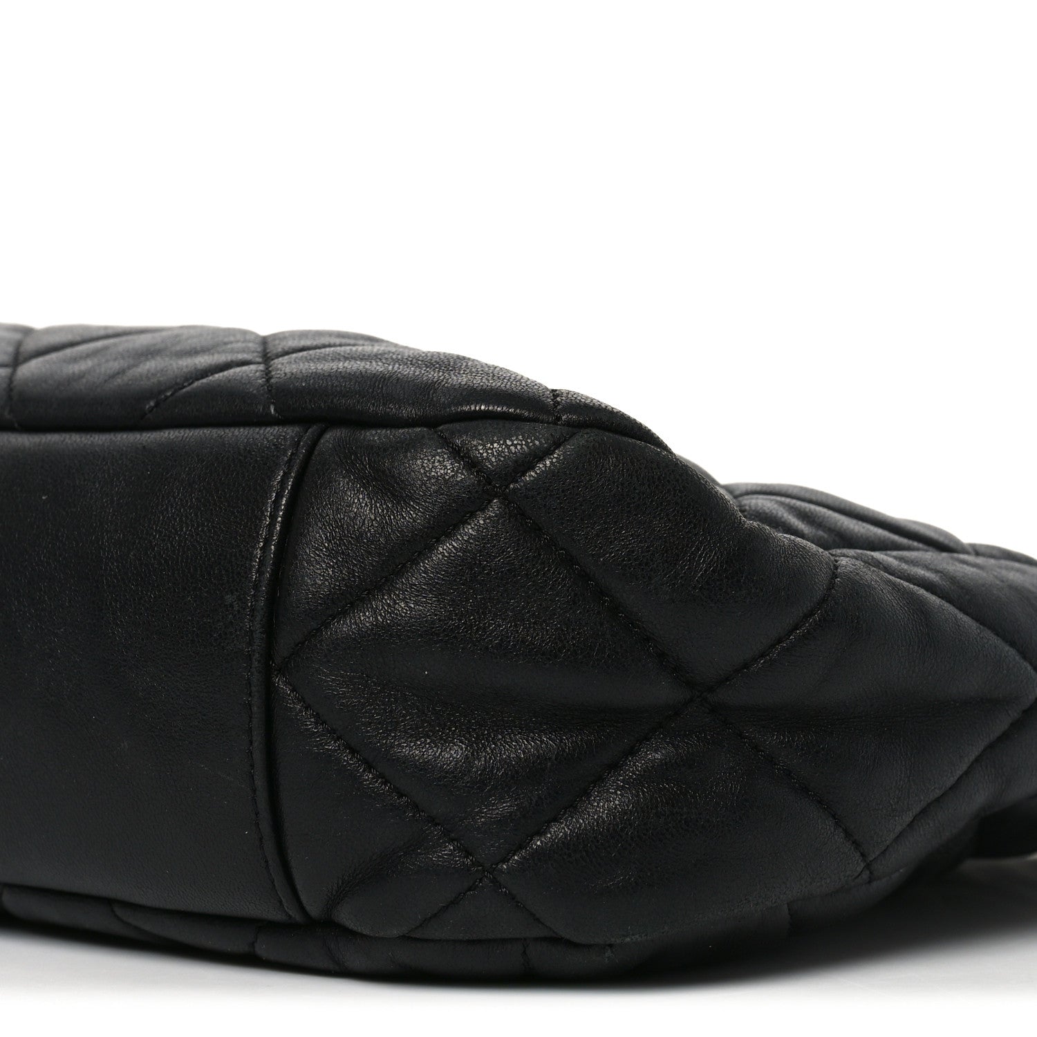 Lambskin Quilted Large CC Funky Town Hobo Black