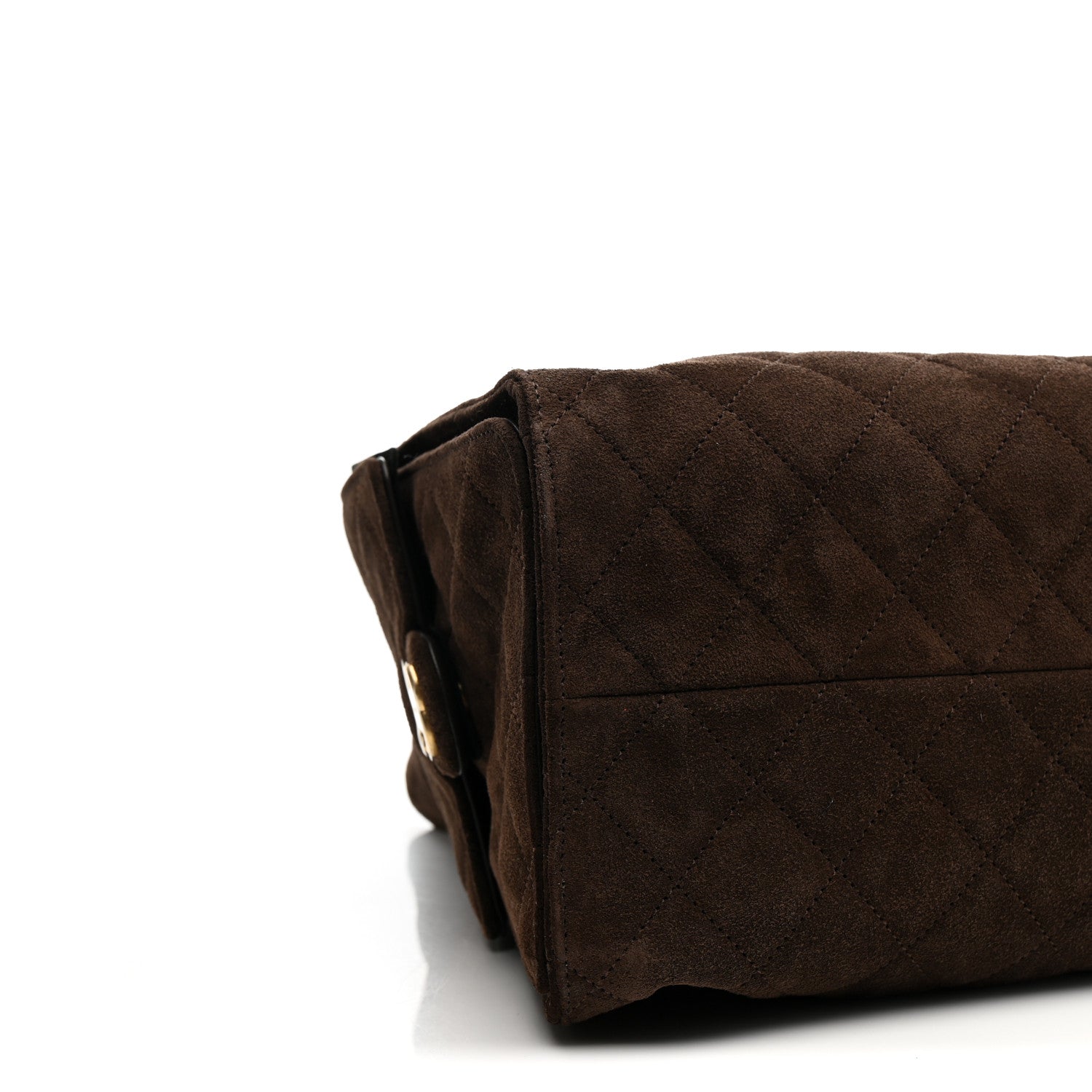 Suede Quilted Medium Chanel 25 Handbag Dark Brown