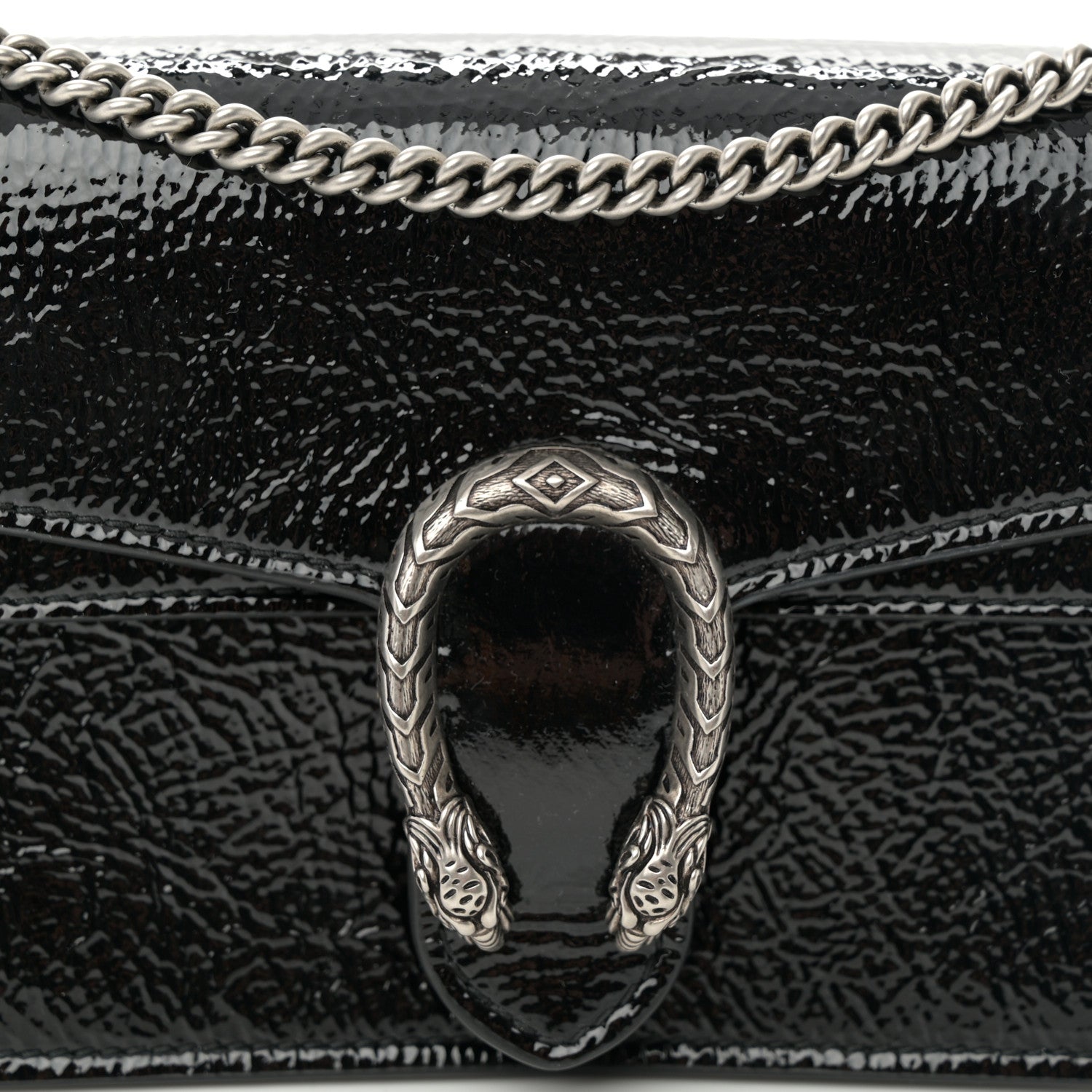 Crinkled Patent Mini Dionysus Shoulder Bag Black