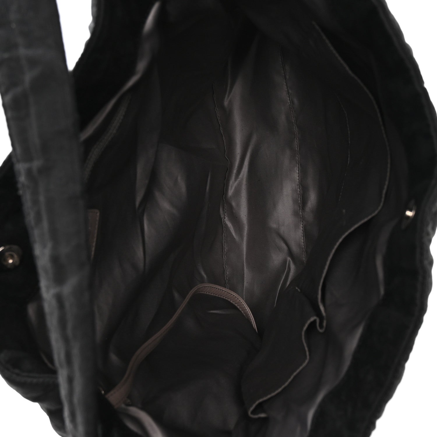 Crinkled Coated Canvas Le Marais Hobo Black