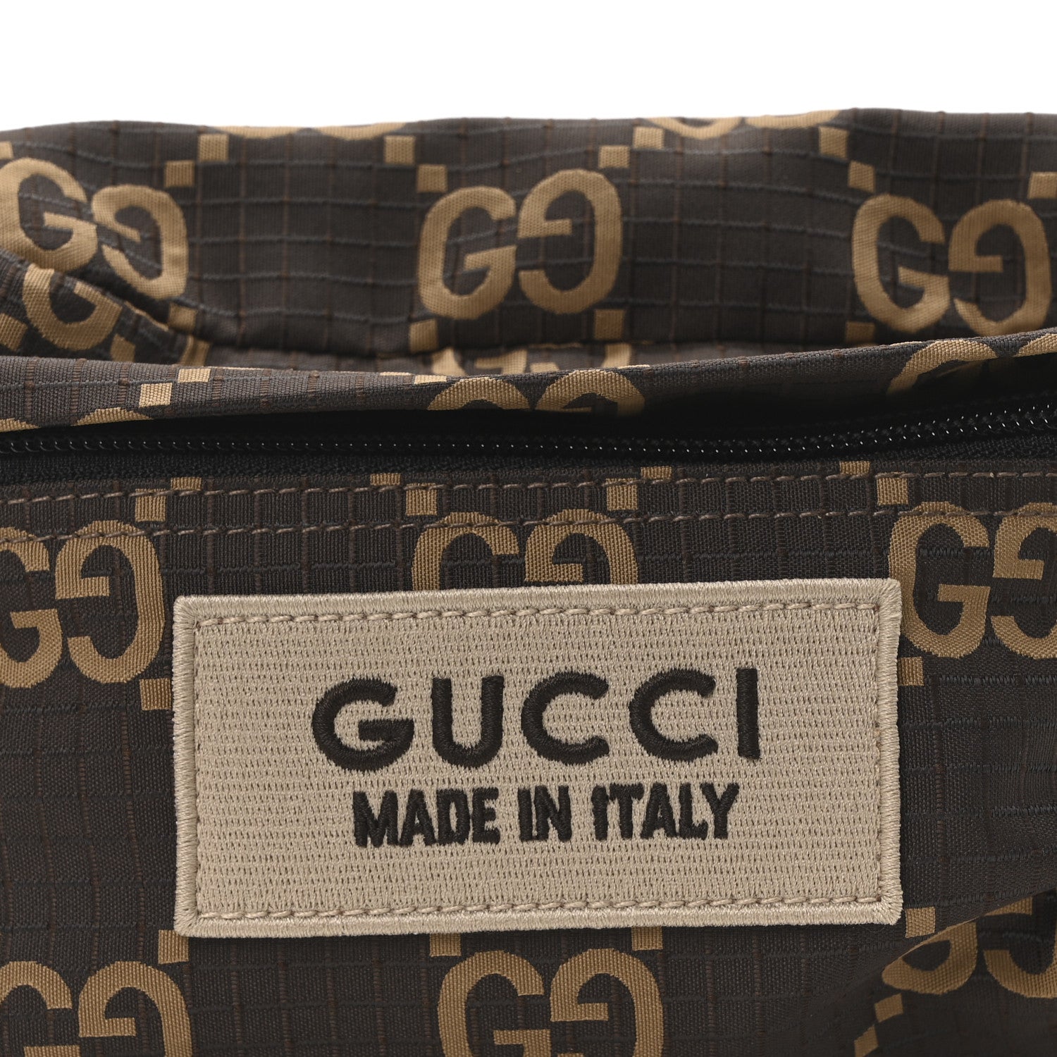 Recycled Polyester Monogram Jumbo GG Belt Bag Ebony Beige