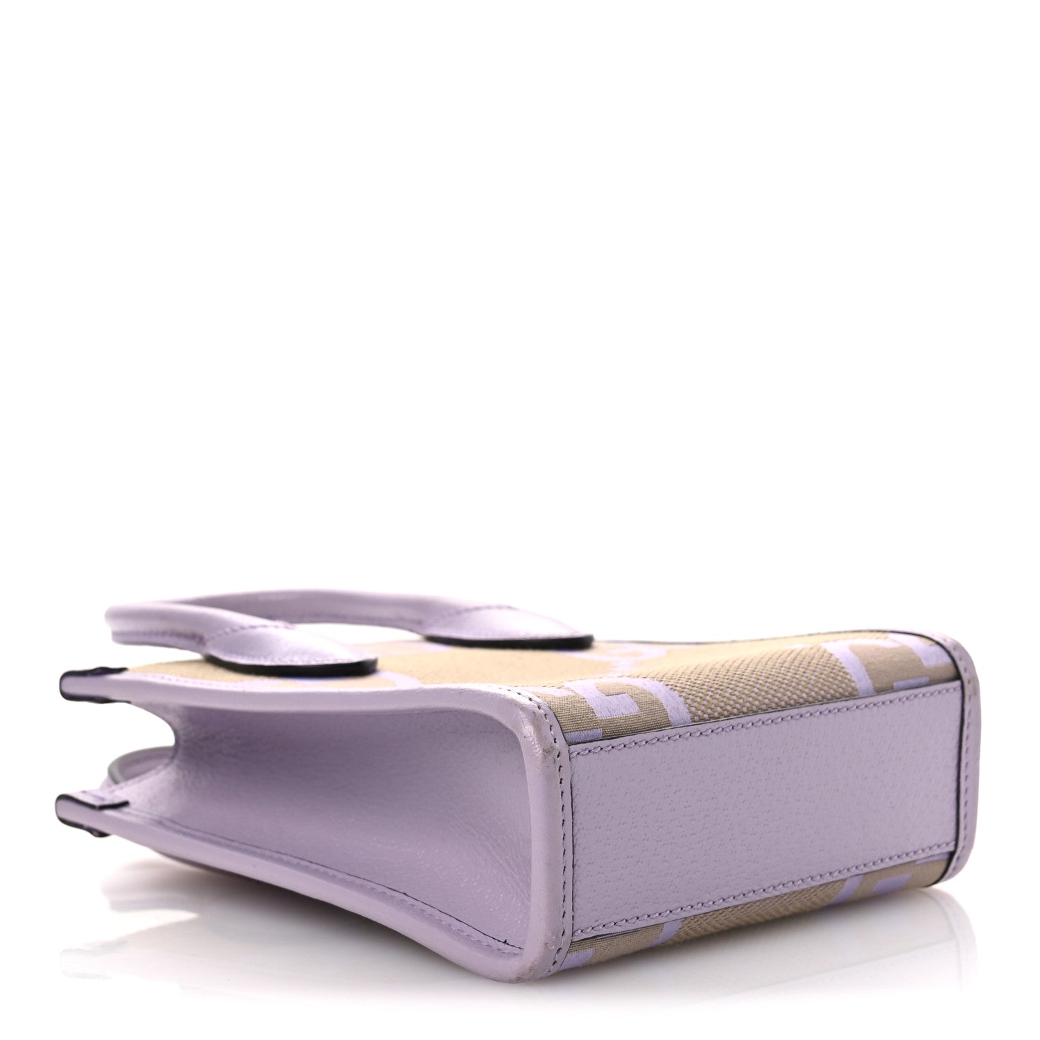 Monogram Jumbo GG Textured Dollar Calfskin Mini Tote Bag Beige Lapis