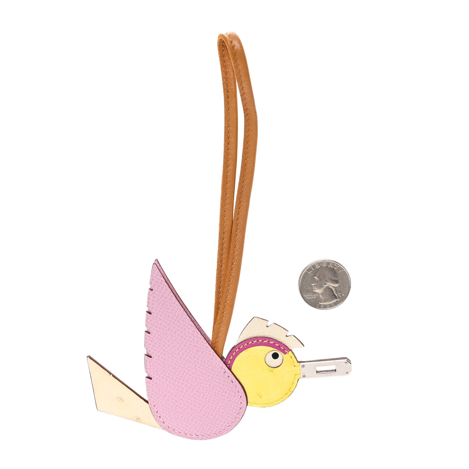 Ostrich Epsom Swift Birdy Bag Charm Mauve Sylvestre Nata Jaune Citron Magnolia Sesame