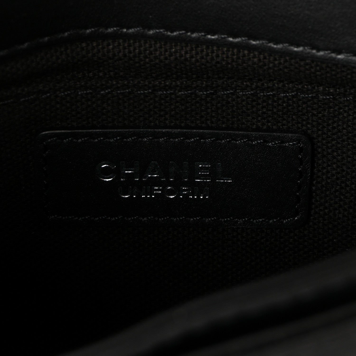Calfskin Quilted CC Uniform Flap Belt Bag Black
