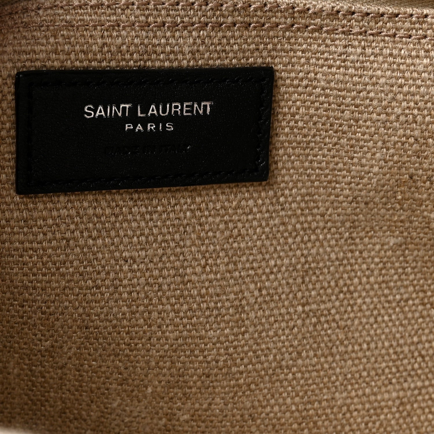 Linen Calfskin Small Rive Gauche Tote Greggio Natural