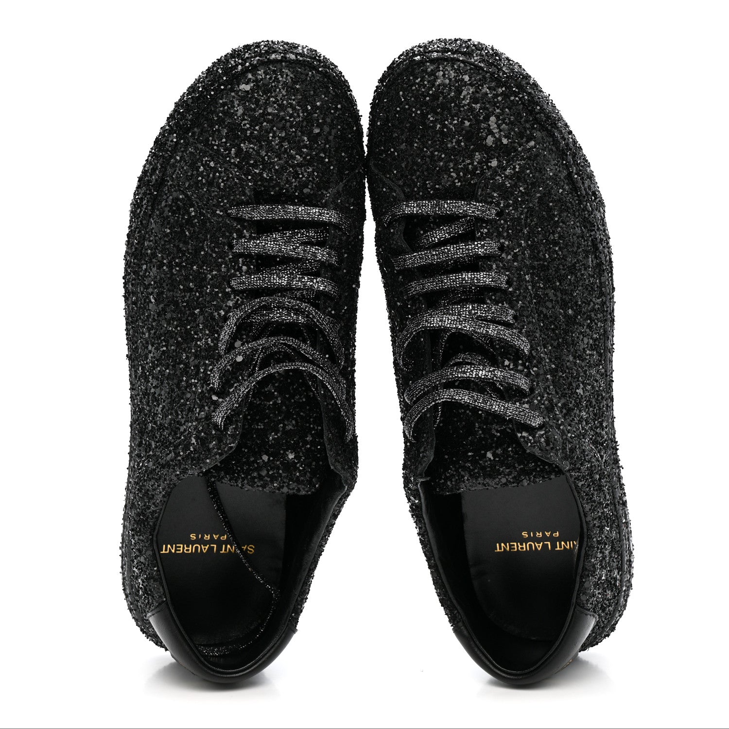 Calfskin Crystal Glitter Andy Sneakers 38.5 Black