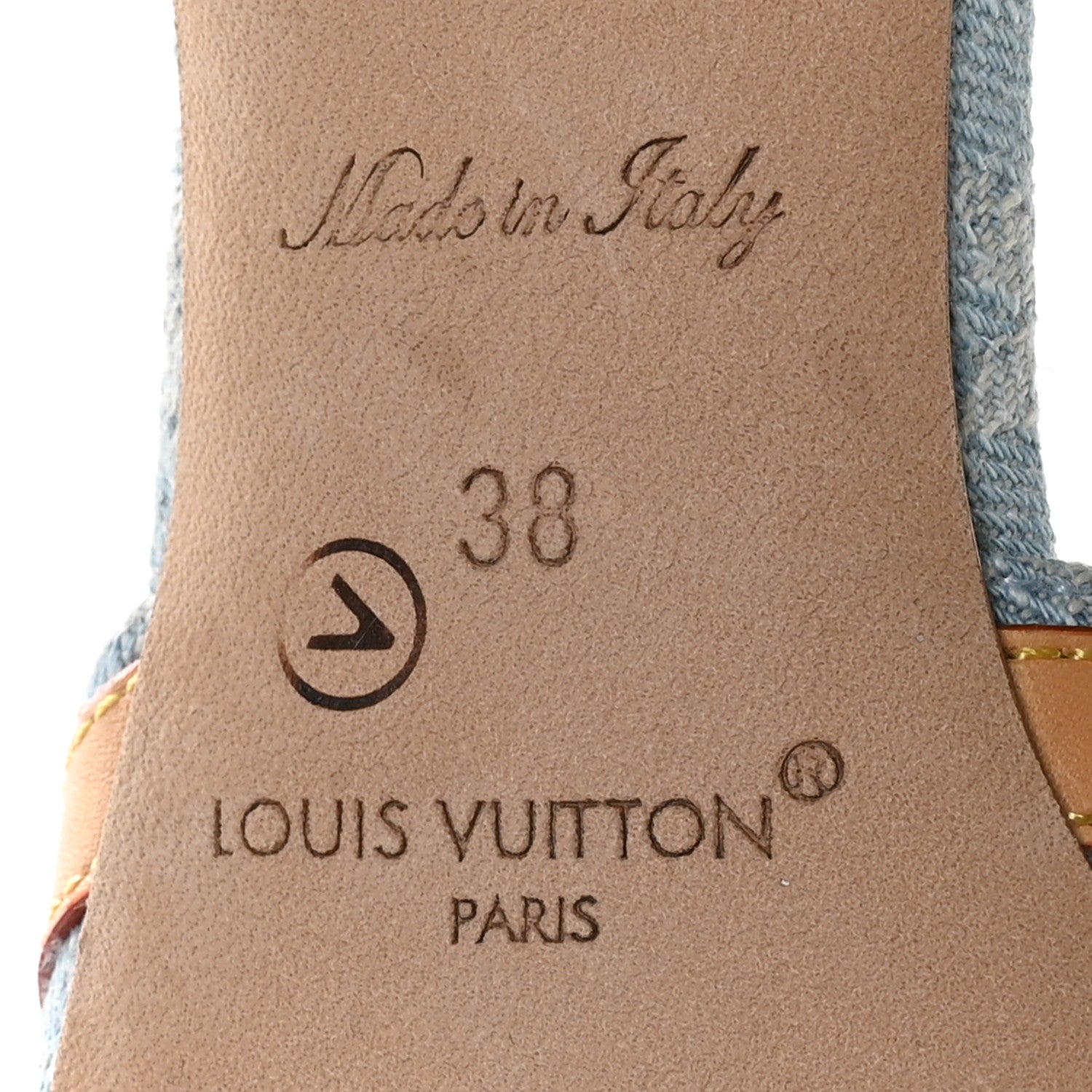 Monogram Denim 6AM Mules 38 Light Blue