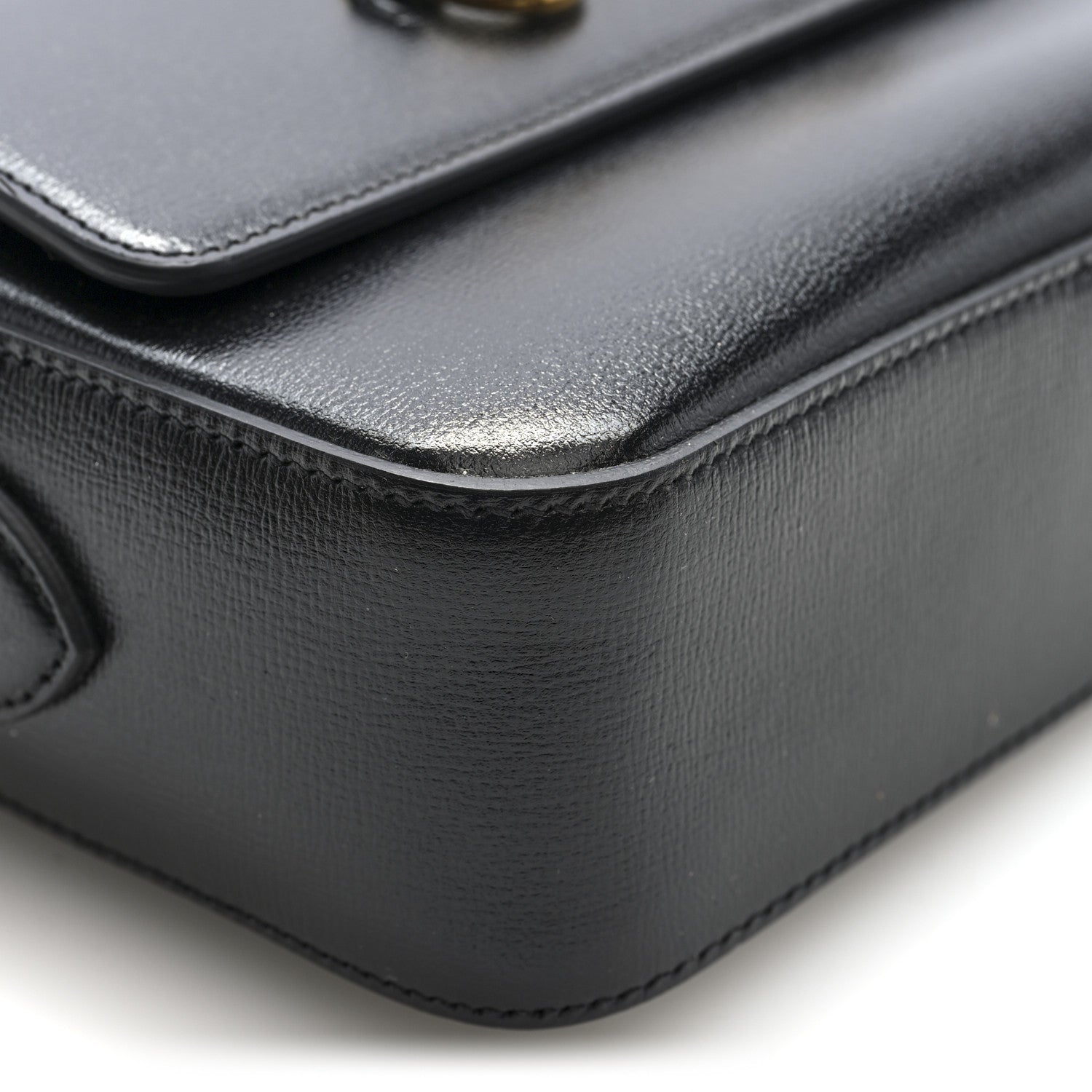 Textured Calfskin Small Horsebit 1955 Shoulder Bag Black