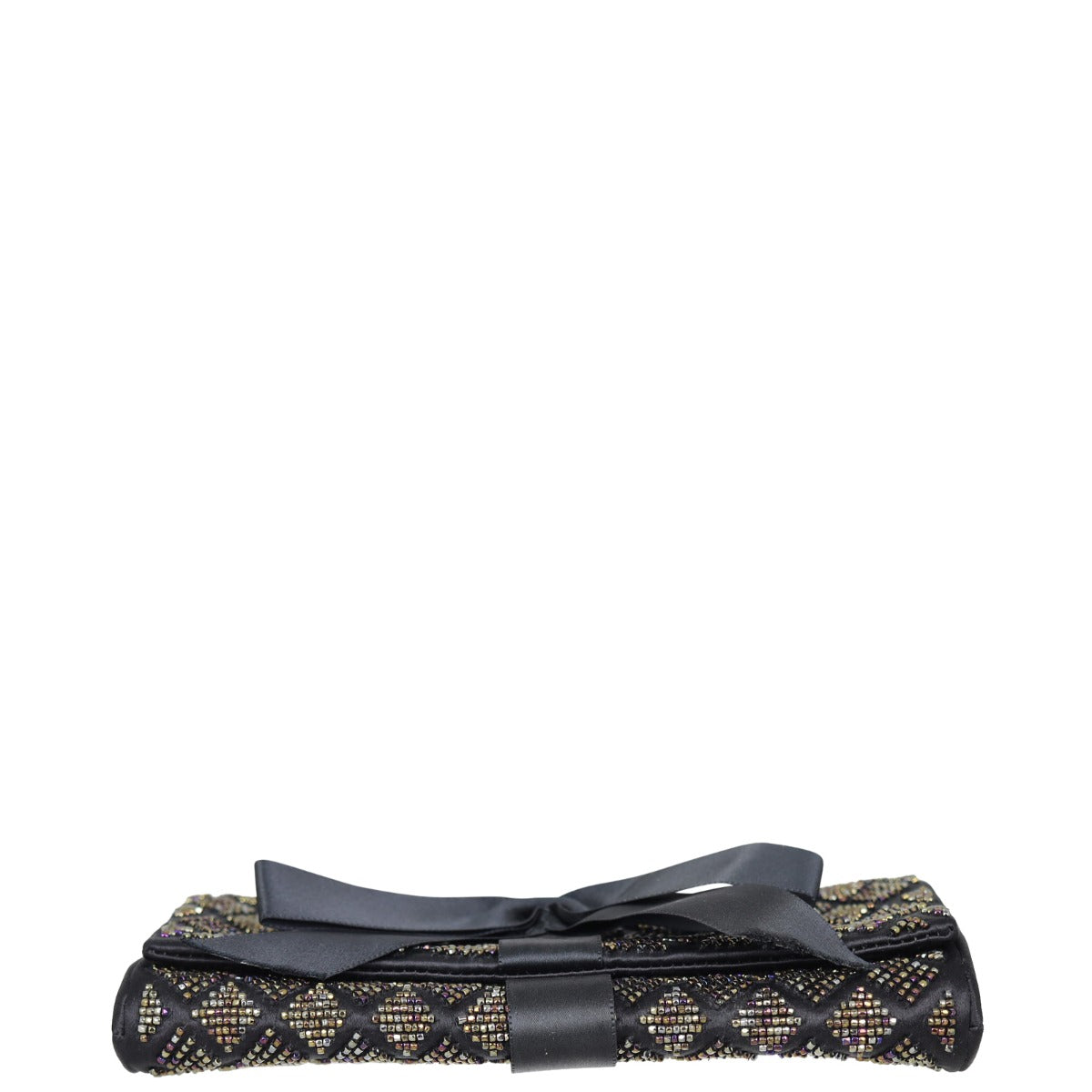 Chanel Satin Beaded Ribbon Flap Clutch