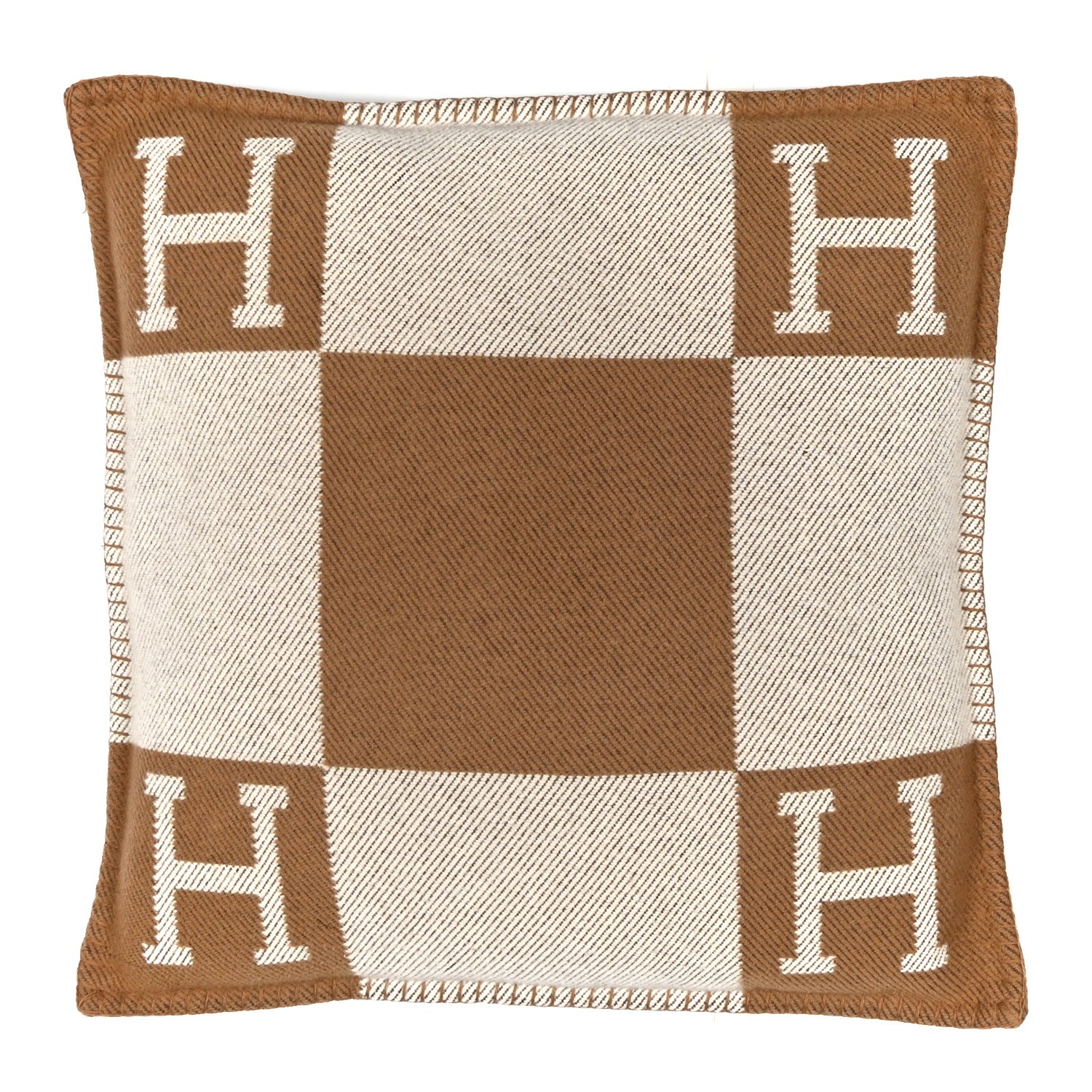 Wool Cashmere Avalon Pillow PM Ecru Camel