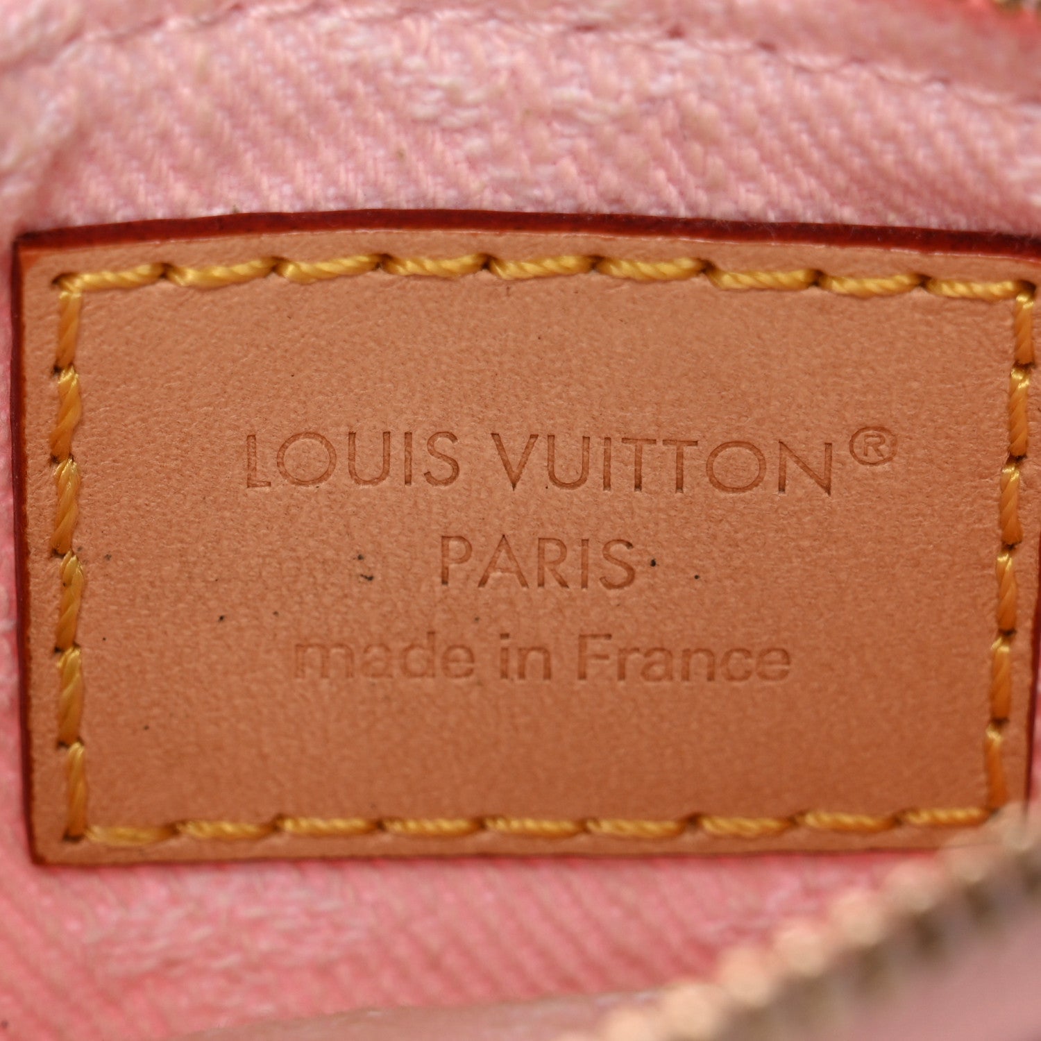 Monogram Denim Key Pouch Washed Pink