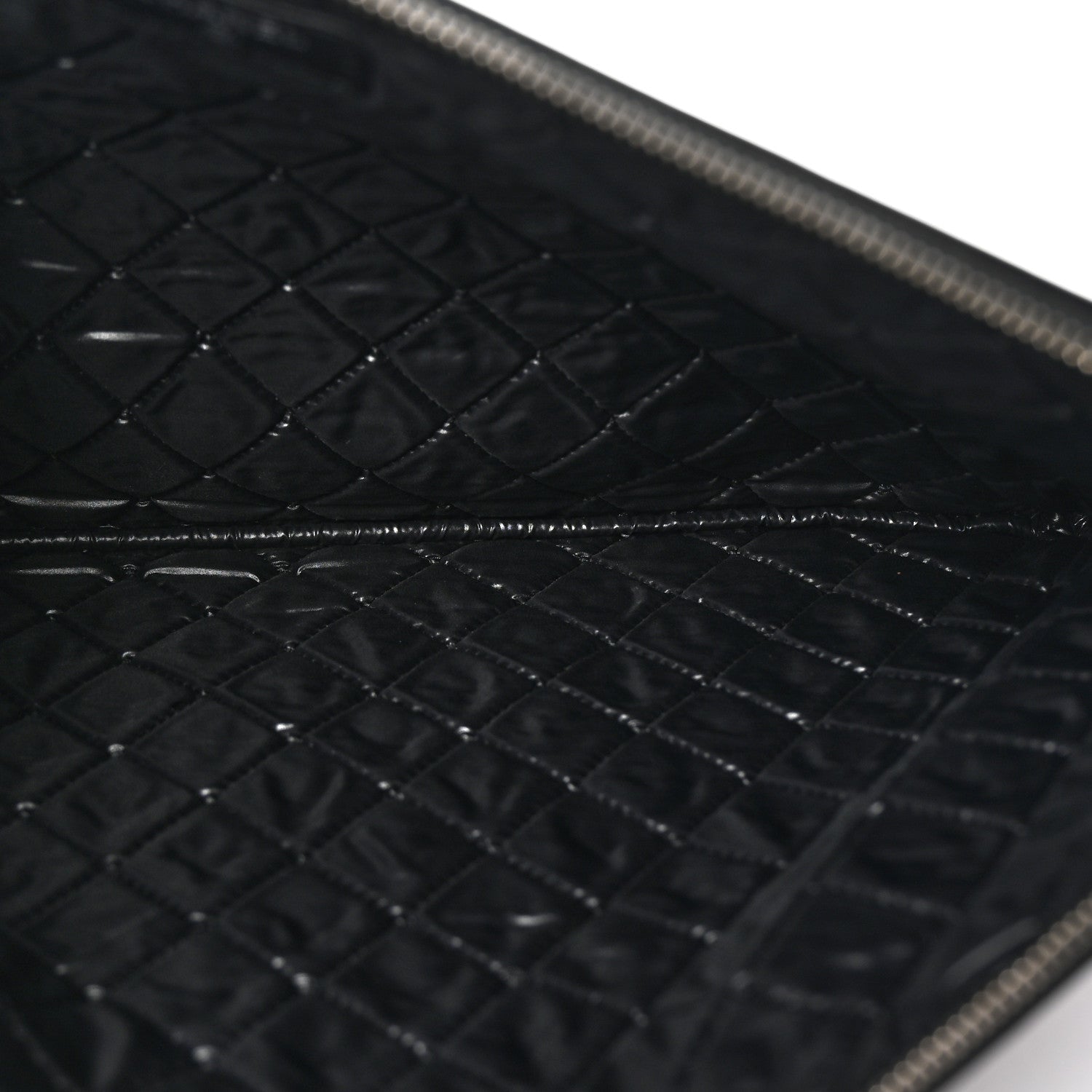 Lambskin Quilted Large Boy Cosmetic Case Black