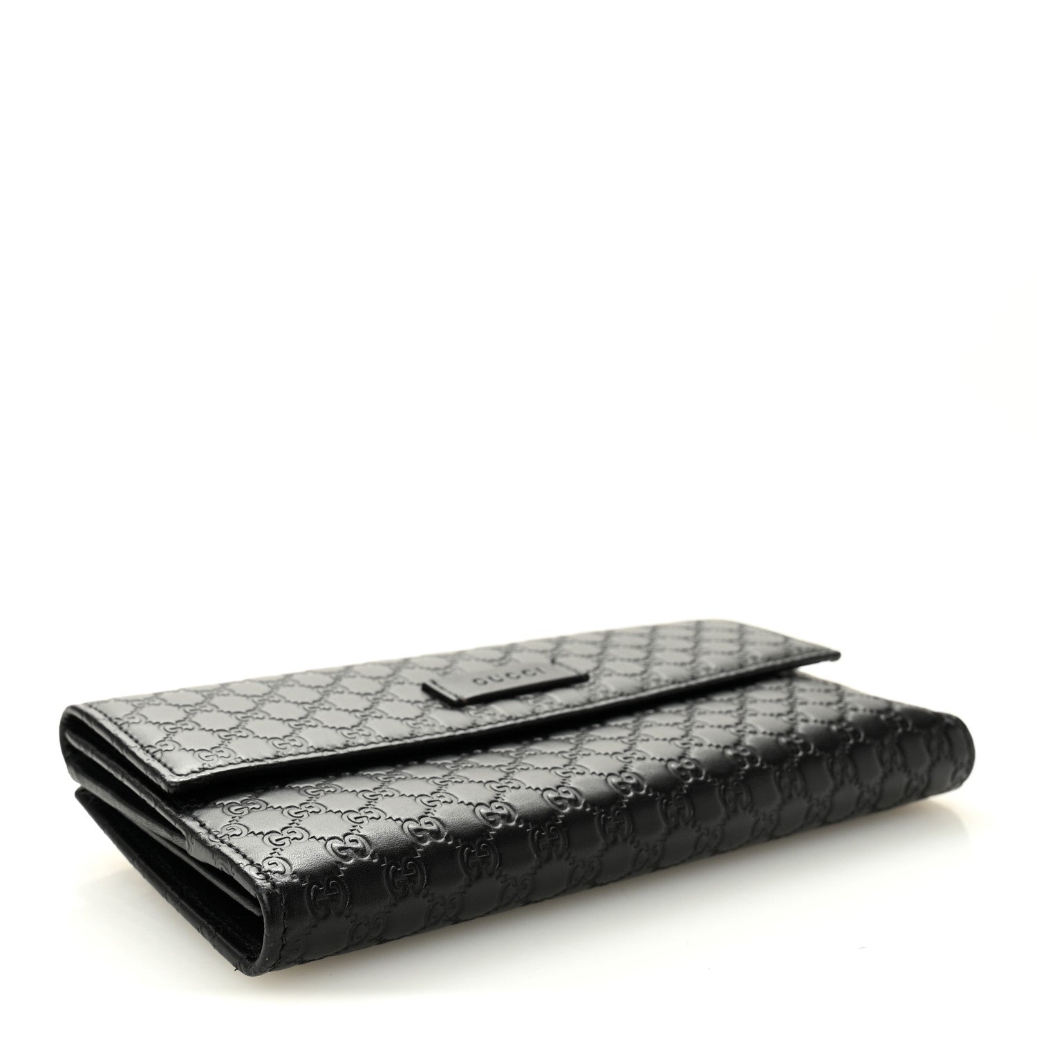 Microguccissima Continental Flap Wallet Black