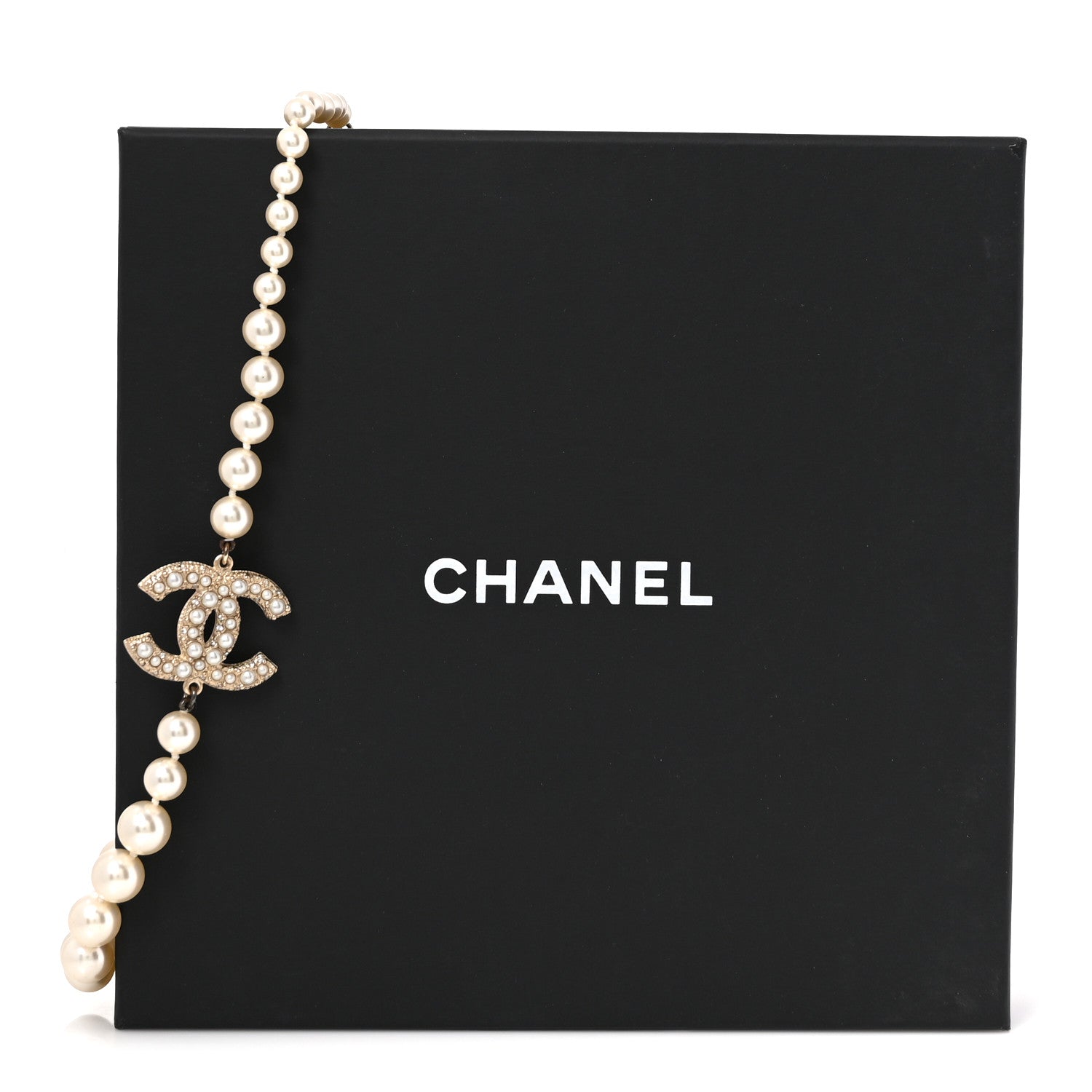 Pearl CC 100th Anniversary Necklace Light Gold