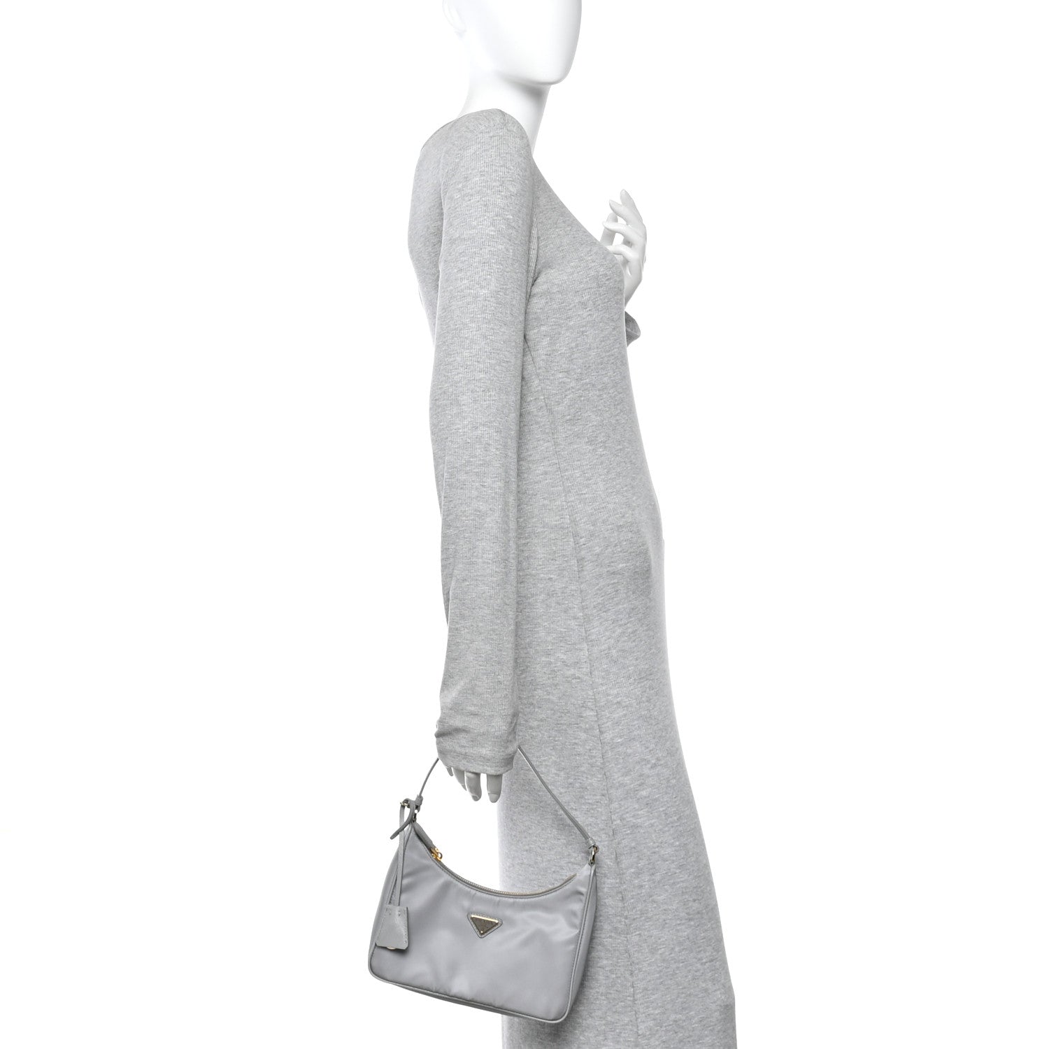Re-Nylon Saffiano Mini Re-Edition 2005 Bag Cloudy