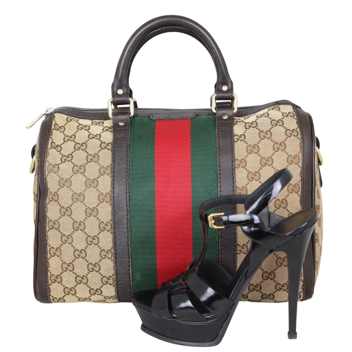 Gucci Vintage Web Original GG Boston Bag Medium