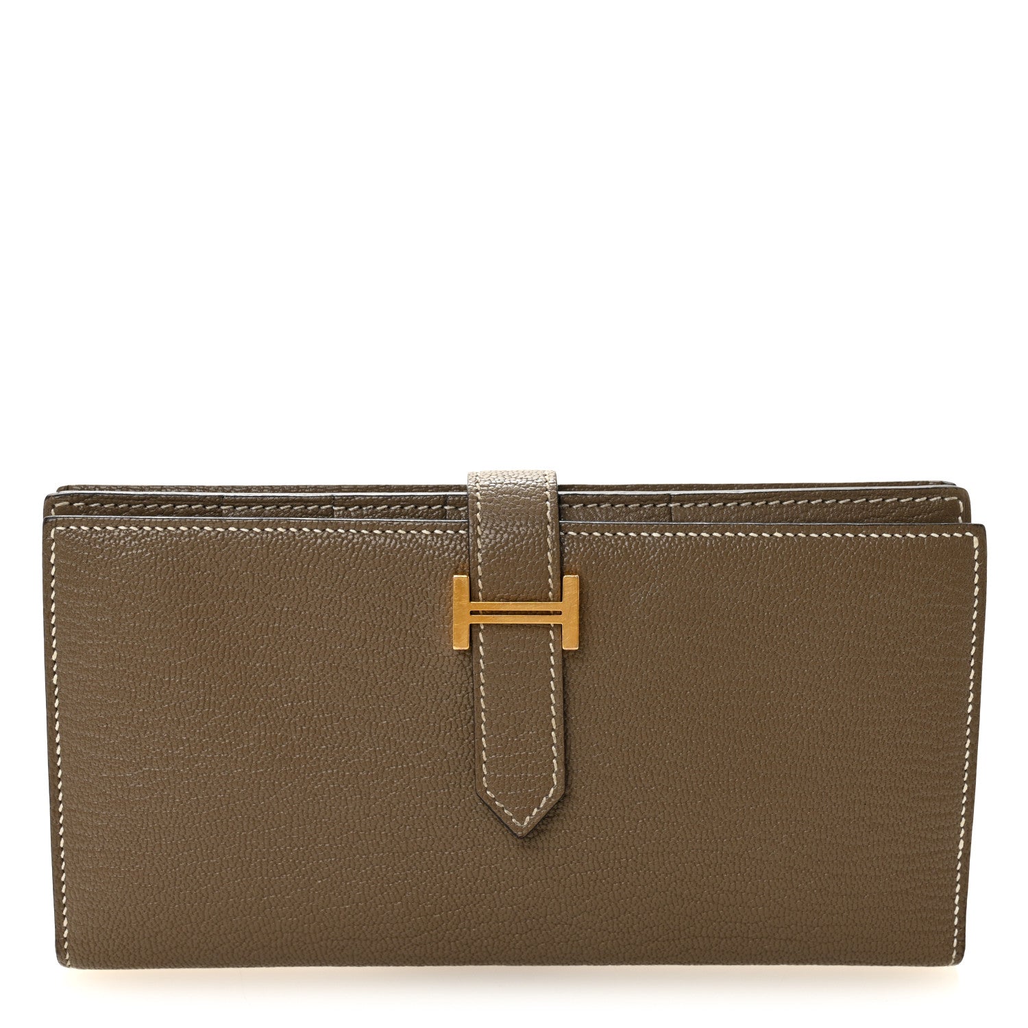 Chevre Mysore Bearn Gusset Wallet Etoupe