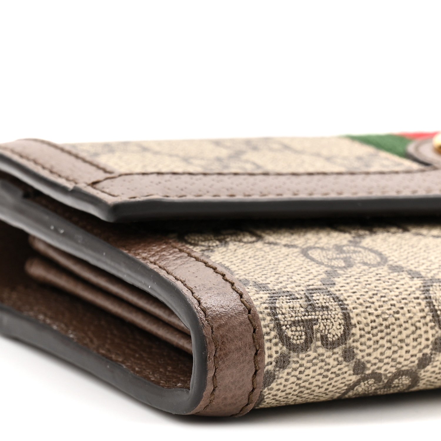GG Supreme Monogram Web Ophidia Continental Wallet Brown