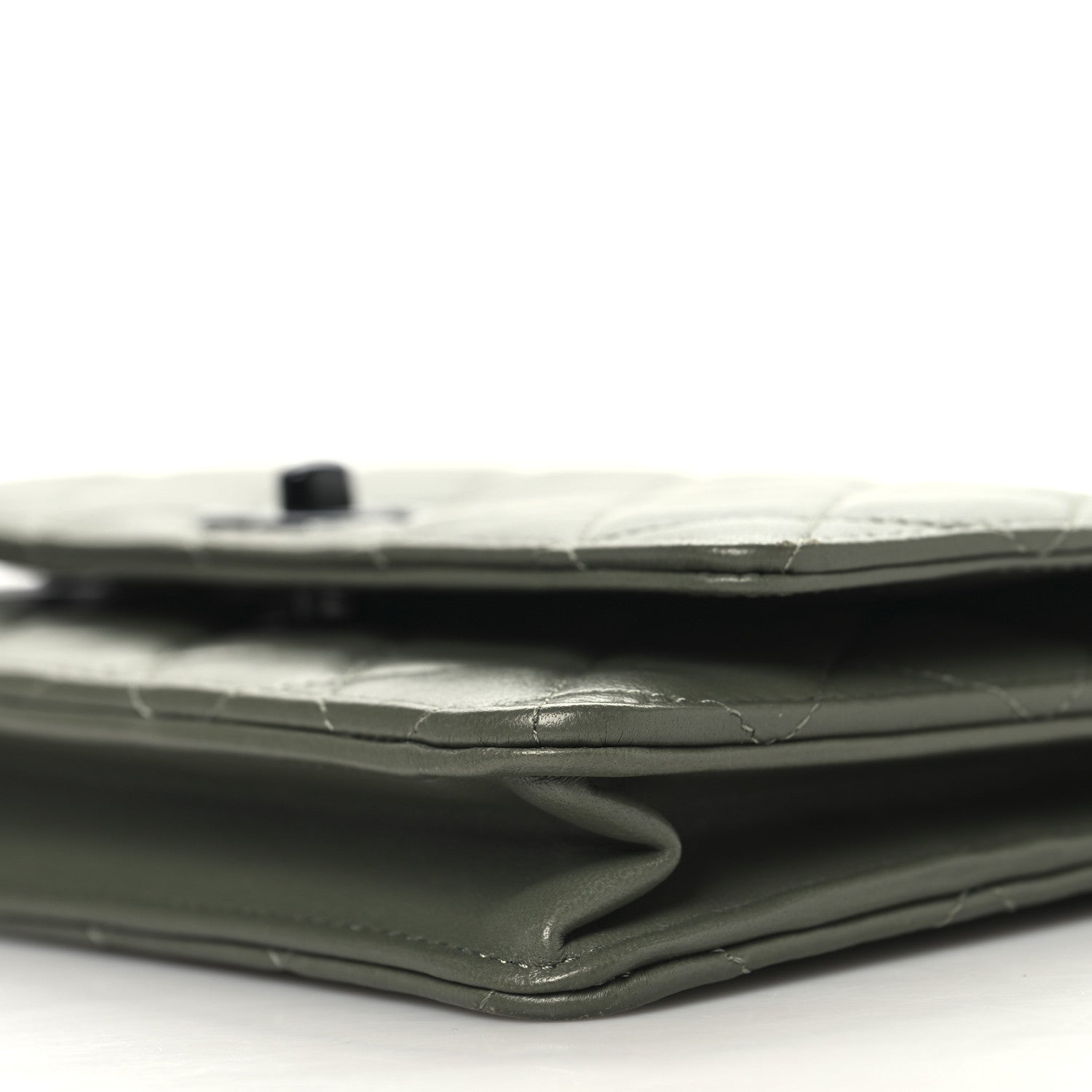 Lambskin Quilted Trendy CC Wallet On Chain WOC Green