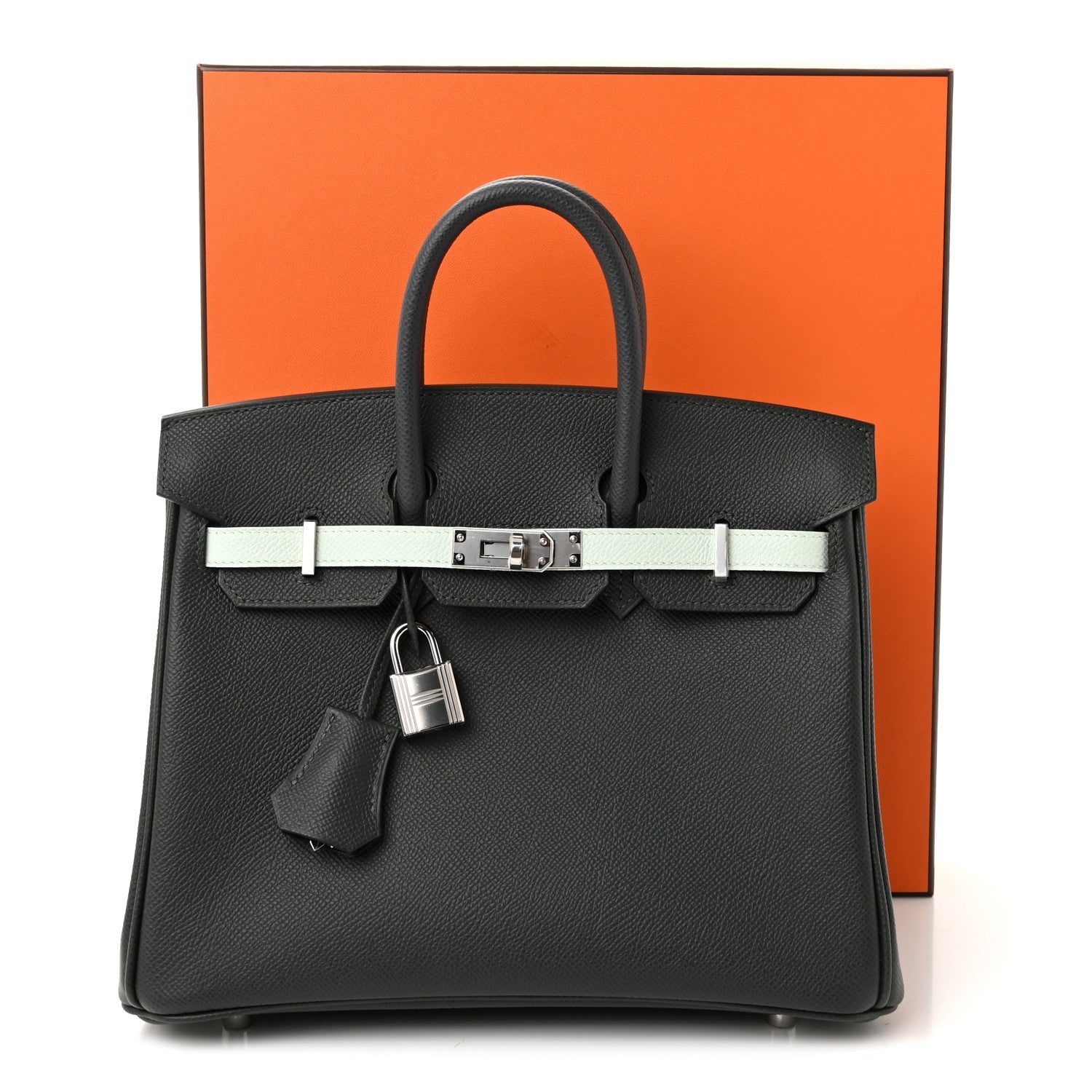 Epsom Tri-Color Birkin 25 Vert Fonce Ardoise Vert Peppermint