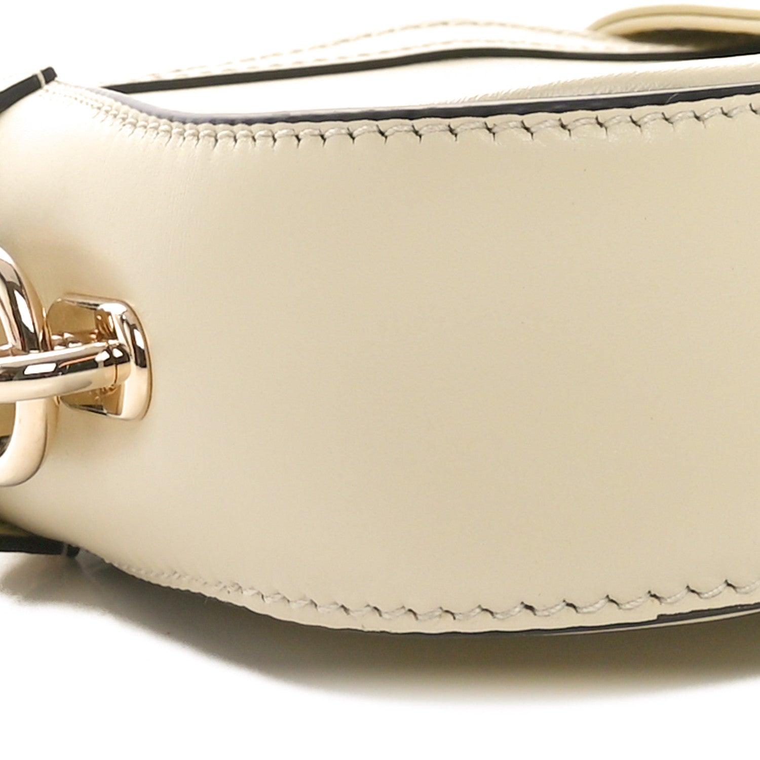 Calfskin Mini Moon Side Shoulder Bag Ivory