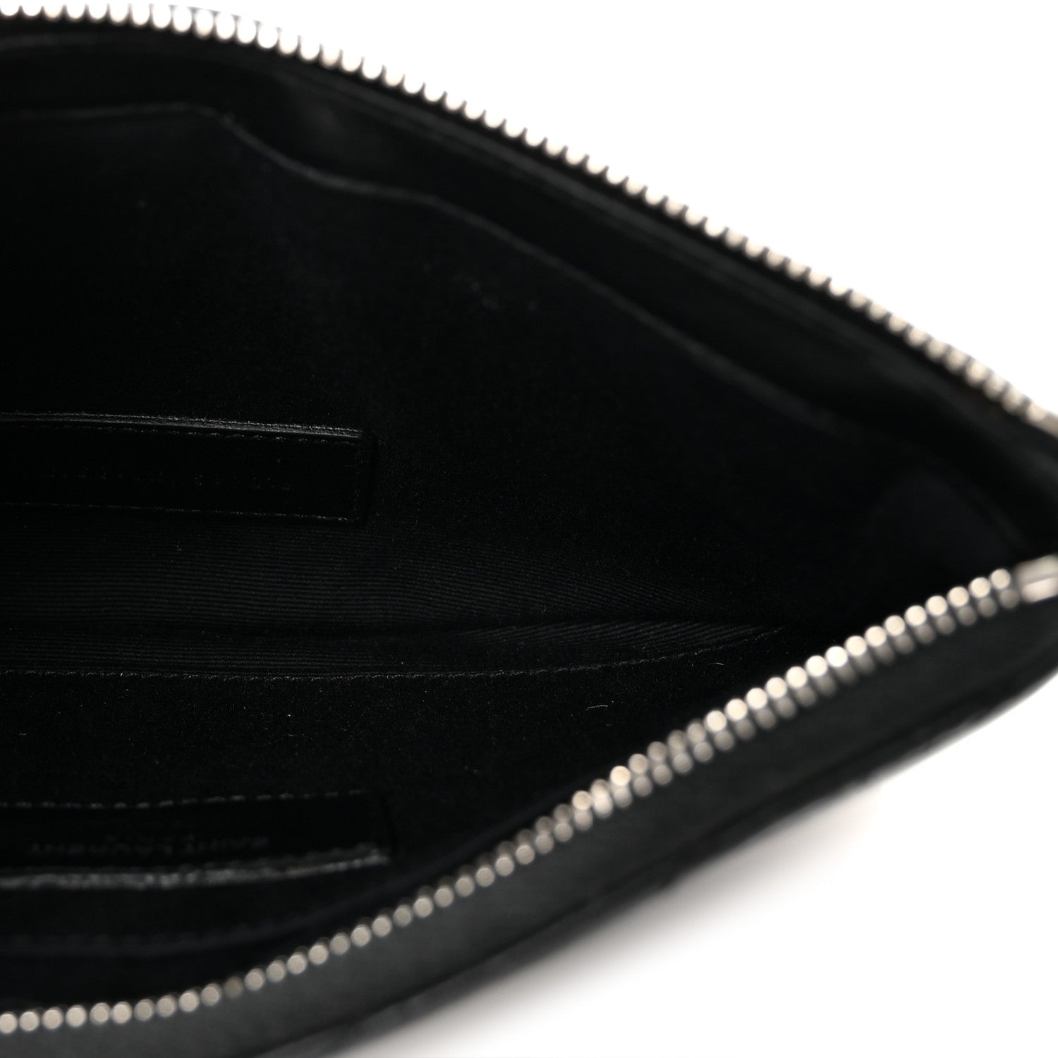 Calfskin Matelasse Chevron Monogram Pouch Black
