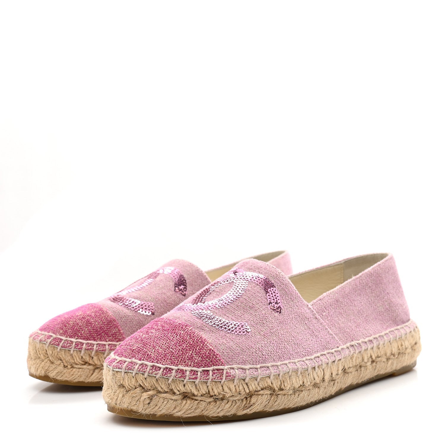 Toile Sequin CC Espadrilles 36 Pink Dark Pink