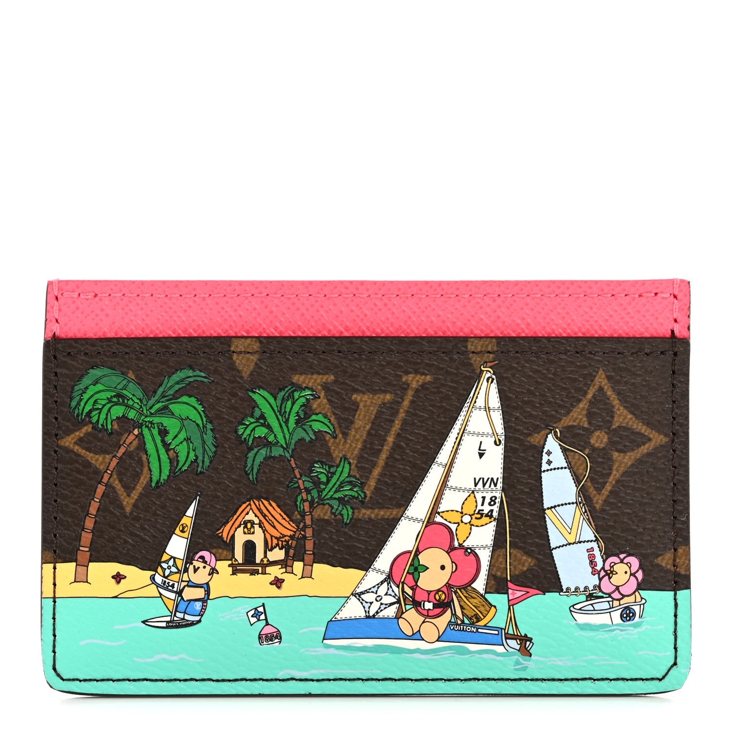 Monogram 2023 Christmas Animation Sailing Vivienne Cardholder Dragonfruit Pink