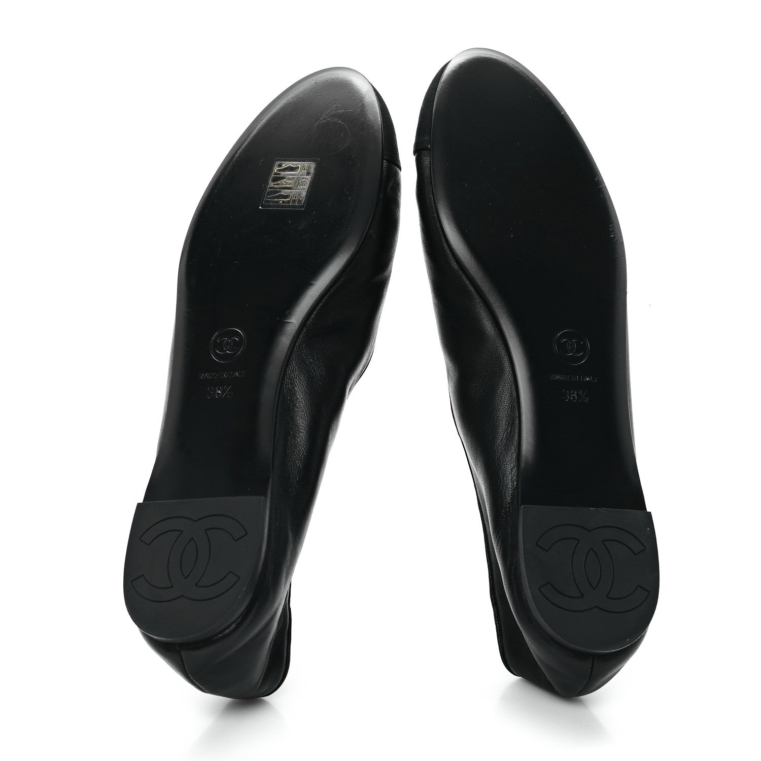 Lambskin Grosgrain Cap Toe CC Ballerina Flats With Leg Warmers 38.5 Black