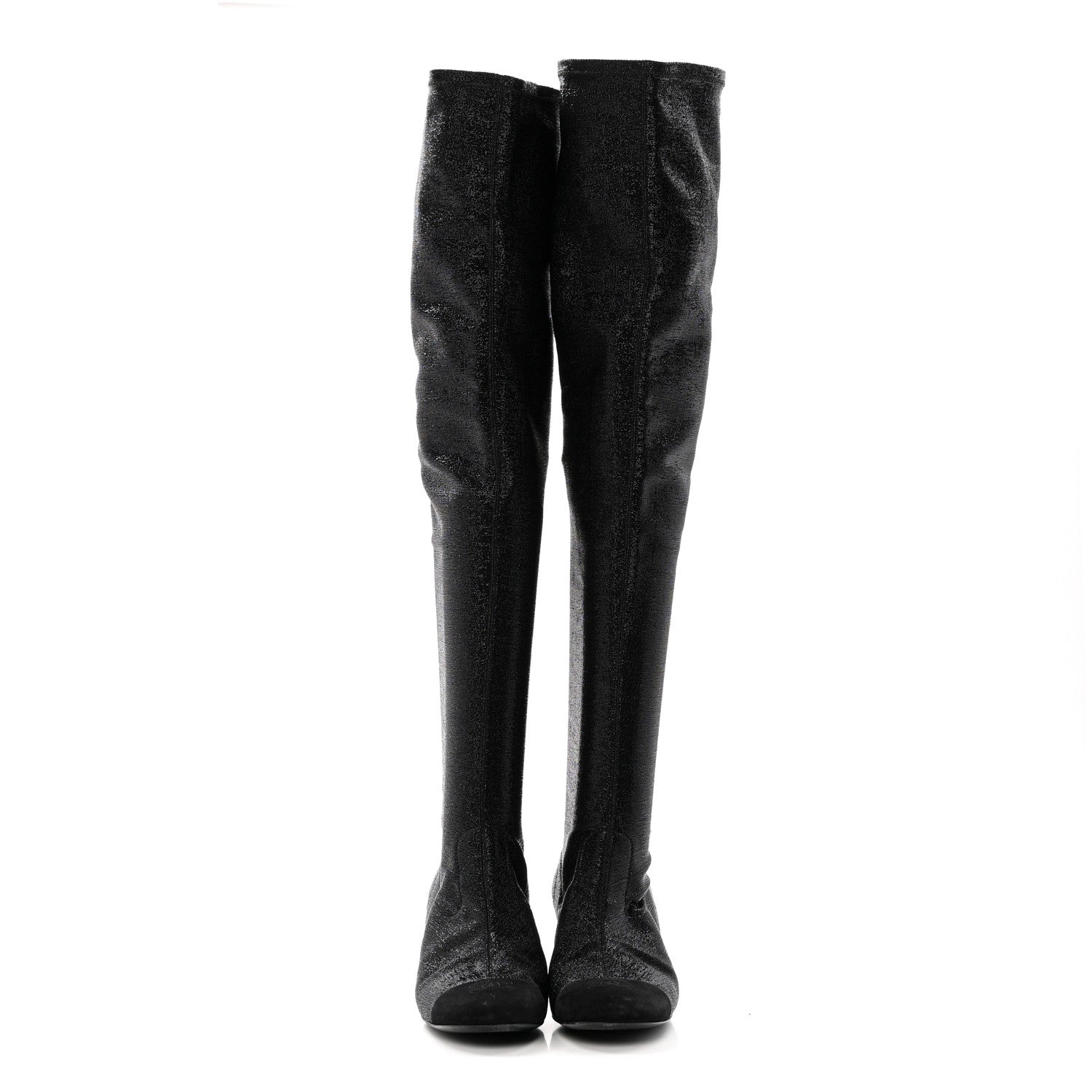 Glitter High Boots 37 Black