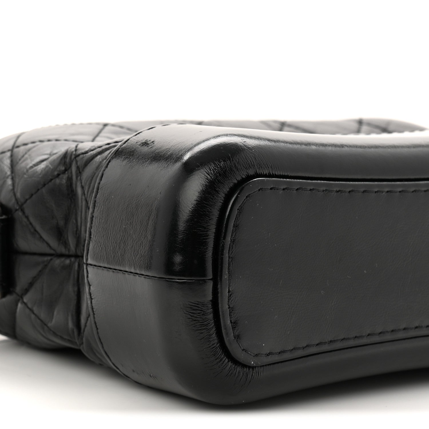Aged Calfskin Quilted Small Gabrielle Hobo Black