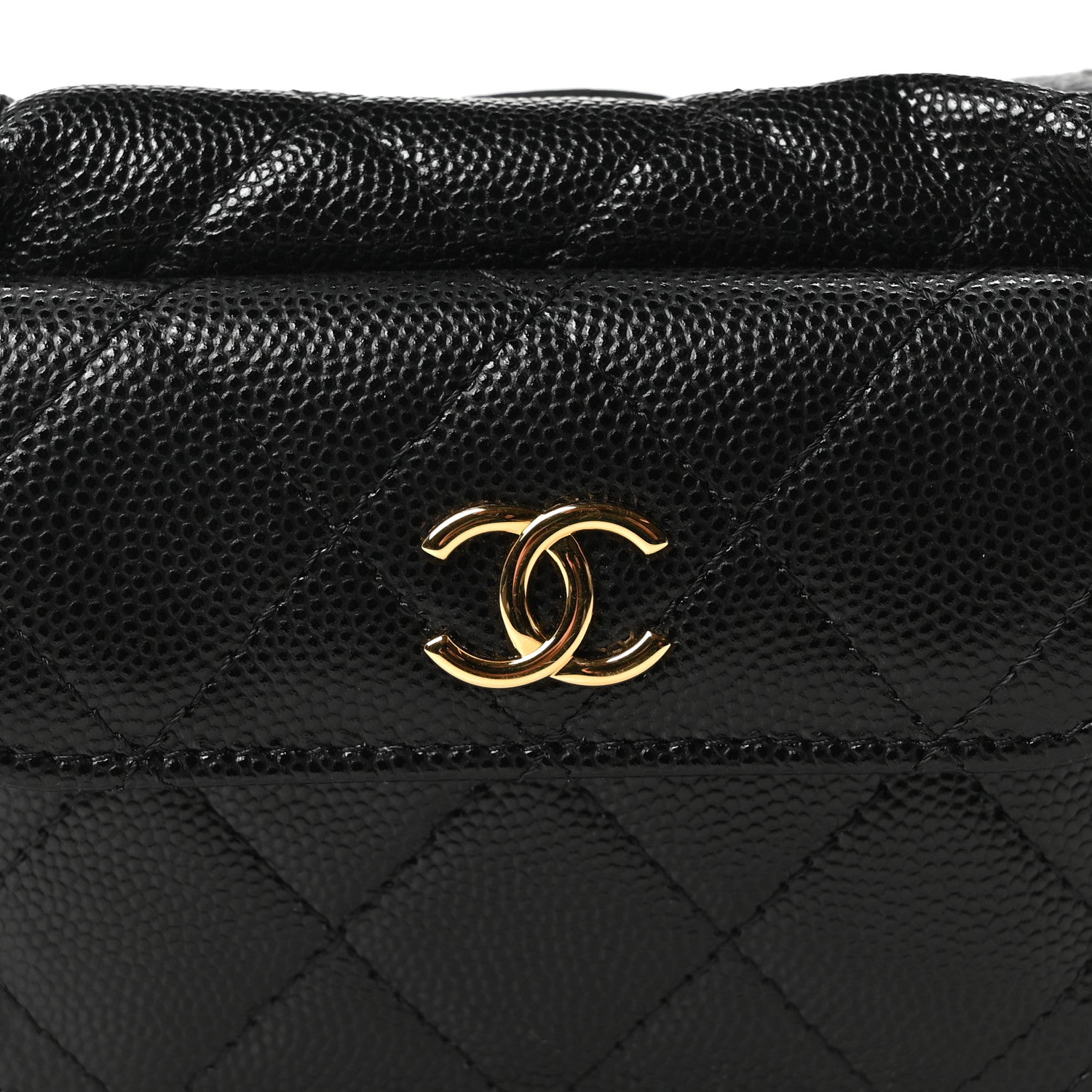 Caviar Quilted Polly Pocket Pouch Hobo Black