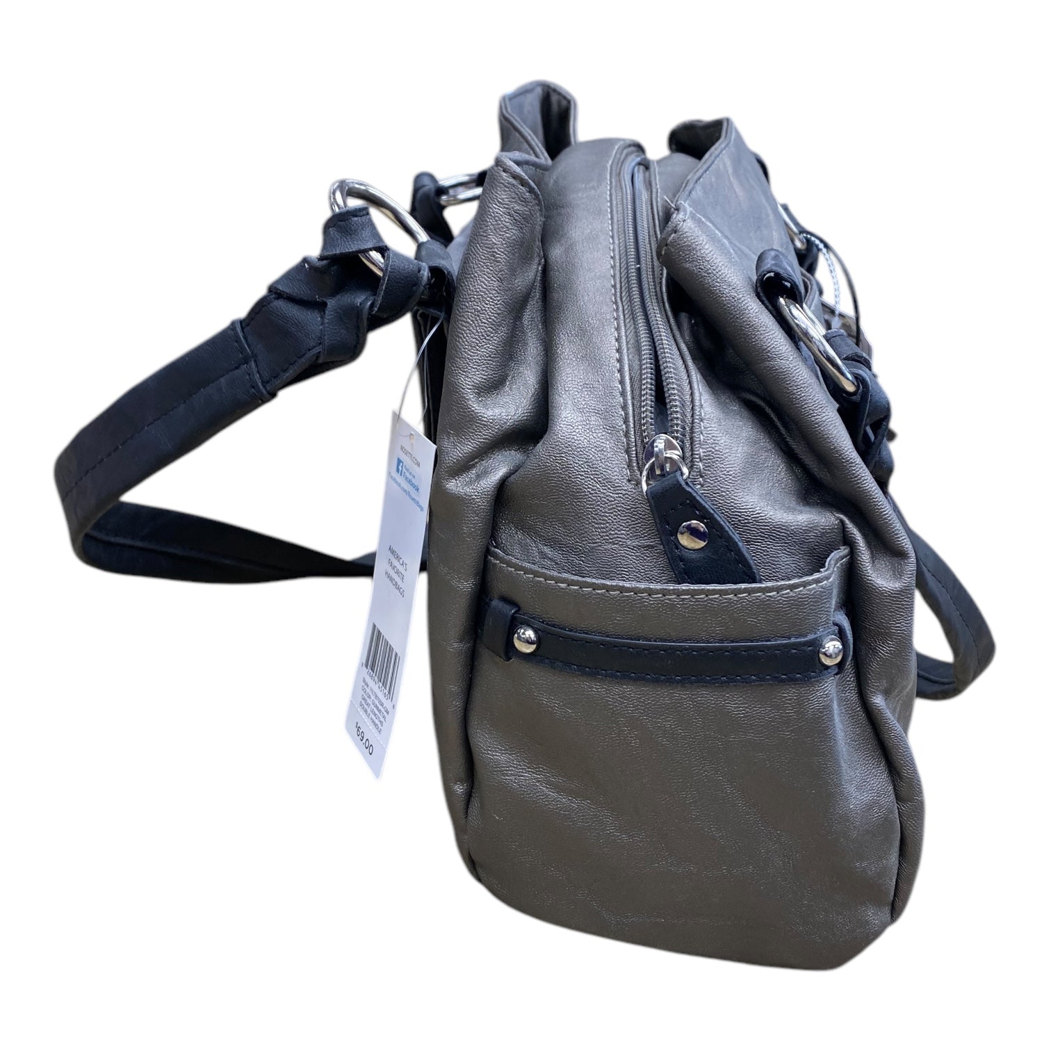 Handbag By Rosetti In Black & Grey, Size:Medium