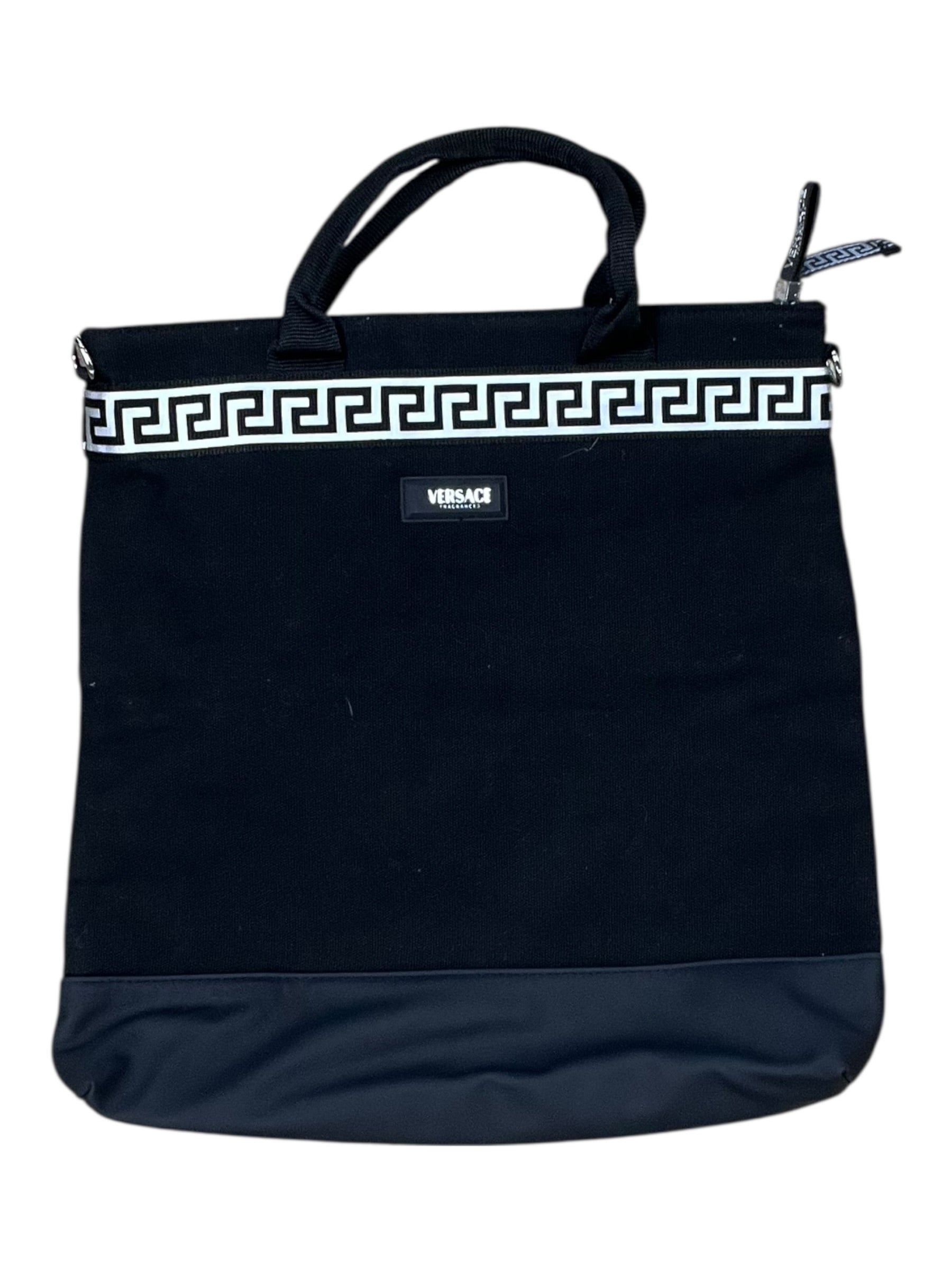Tote Luxury Designer By Versace In Black, Size:Large